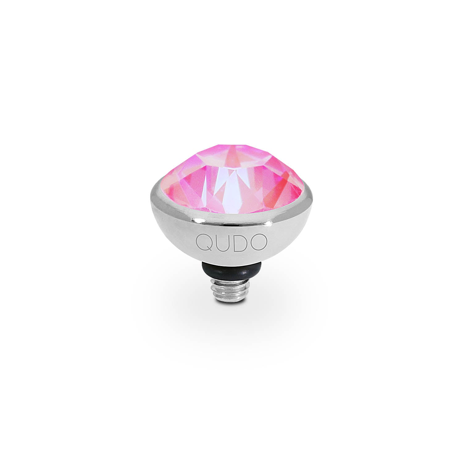 Bottone Top 0.4" - Silver lotus pink delite