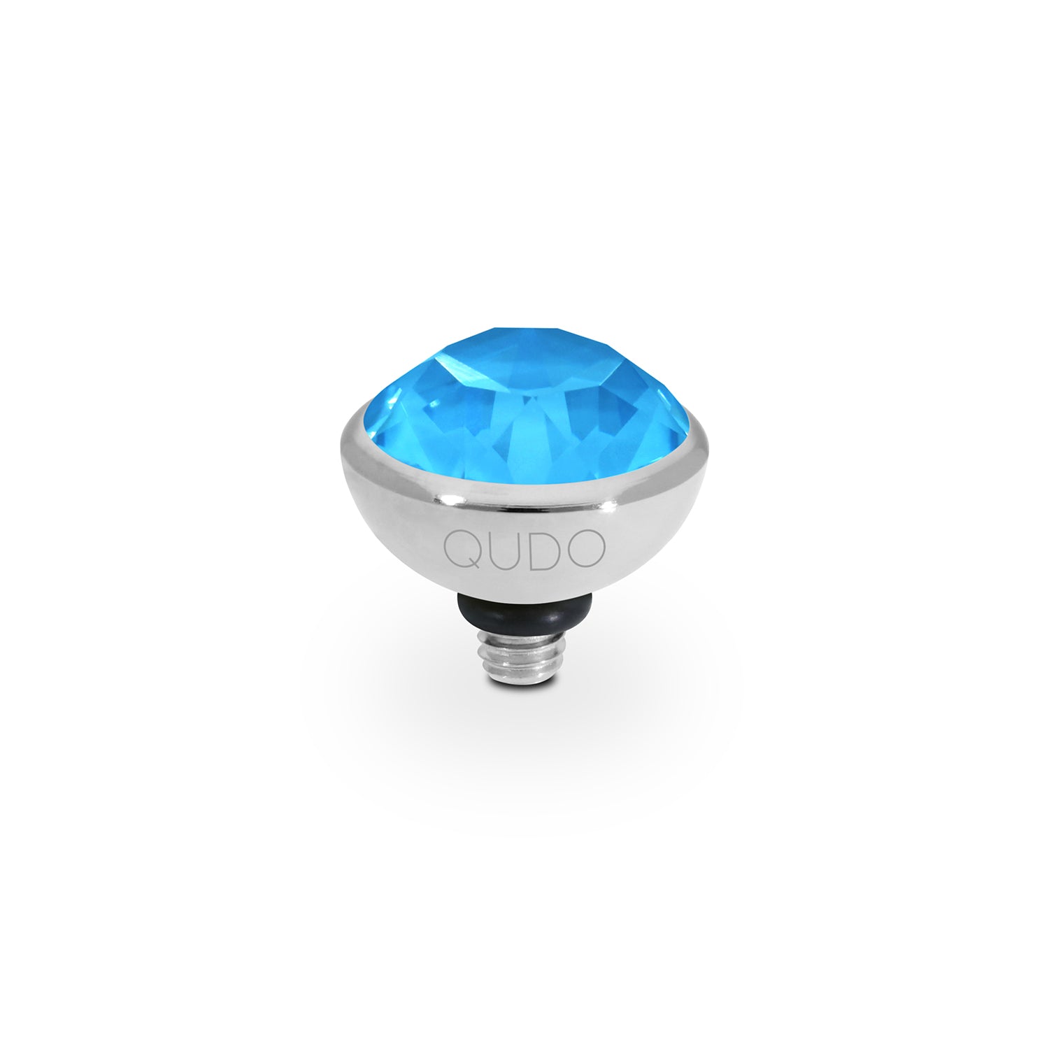 Bottone Top 0.4" - Silver Crystal Electric Blue Ignite