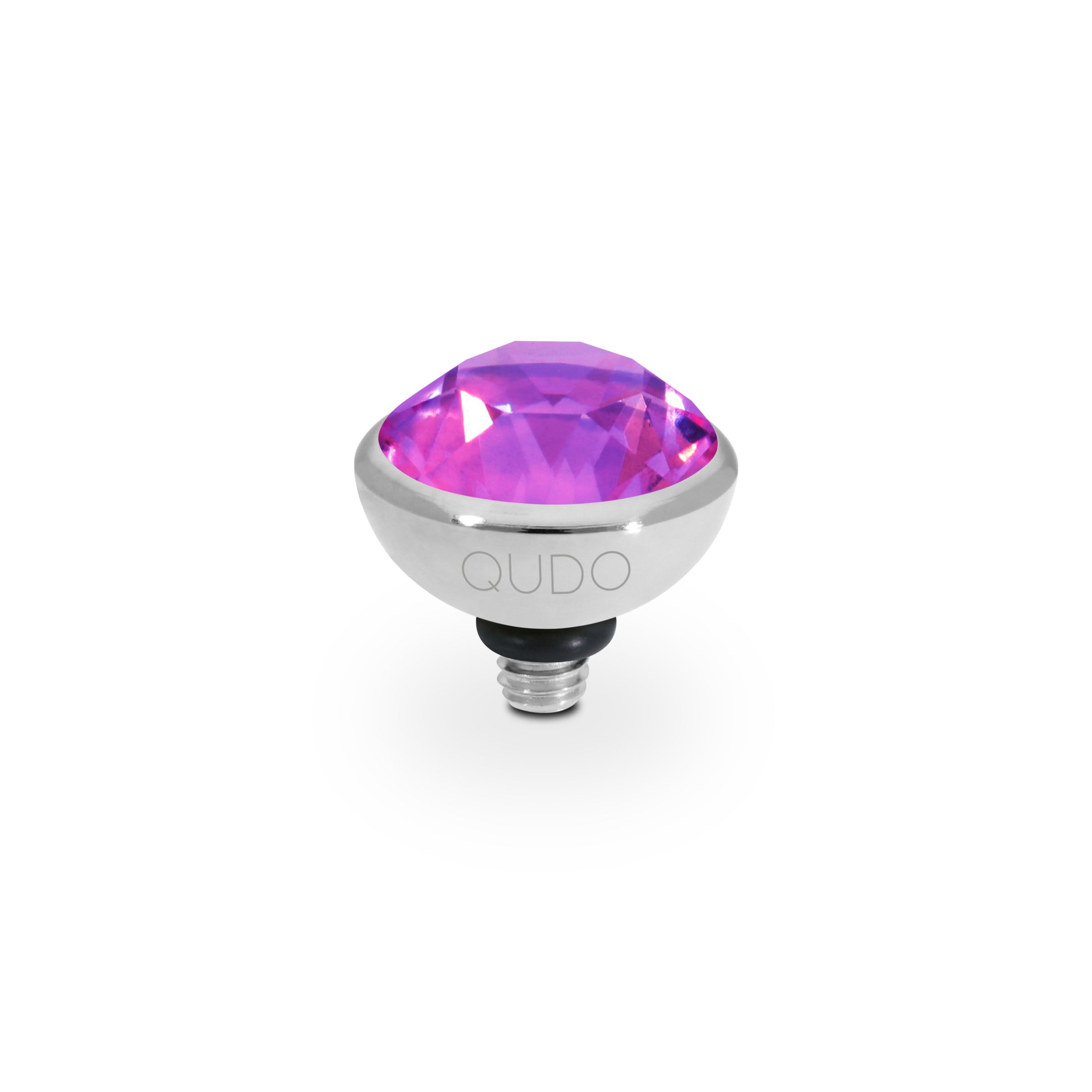 Bottone Top 0.4" - Silver Crystal Electric Violet Ignite