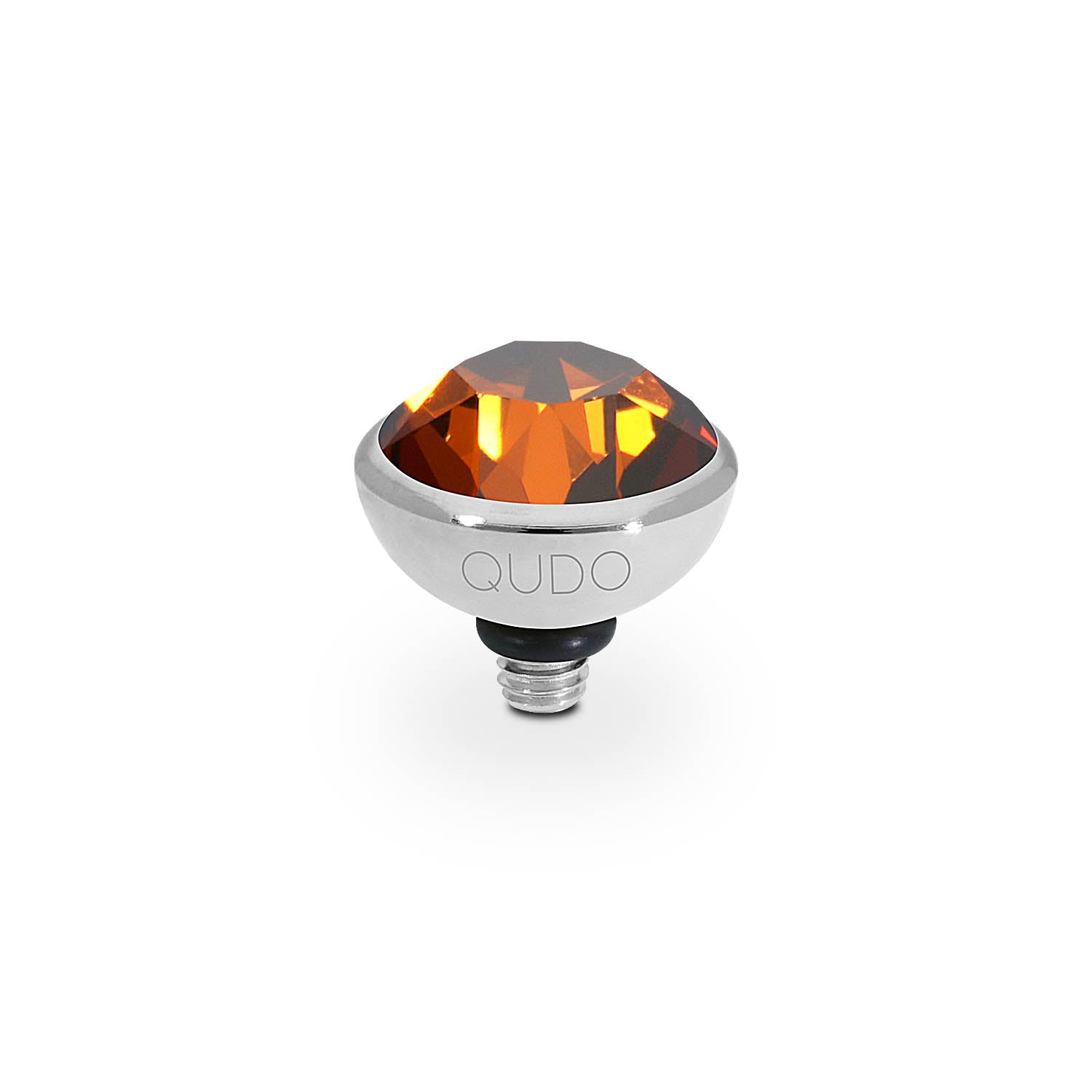 Bottone Top 0.4" - Silver smoked amber
