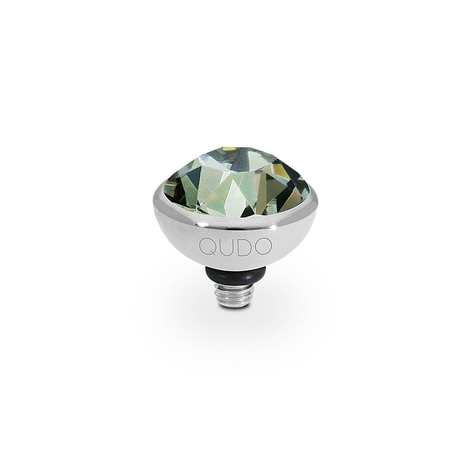 Bottone Top 0.4" - Silver black diamond