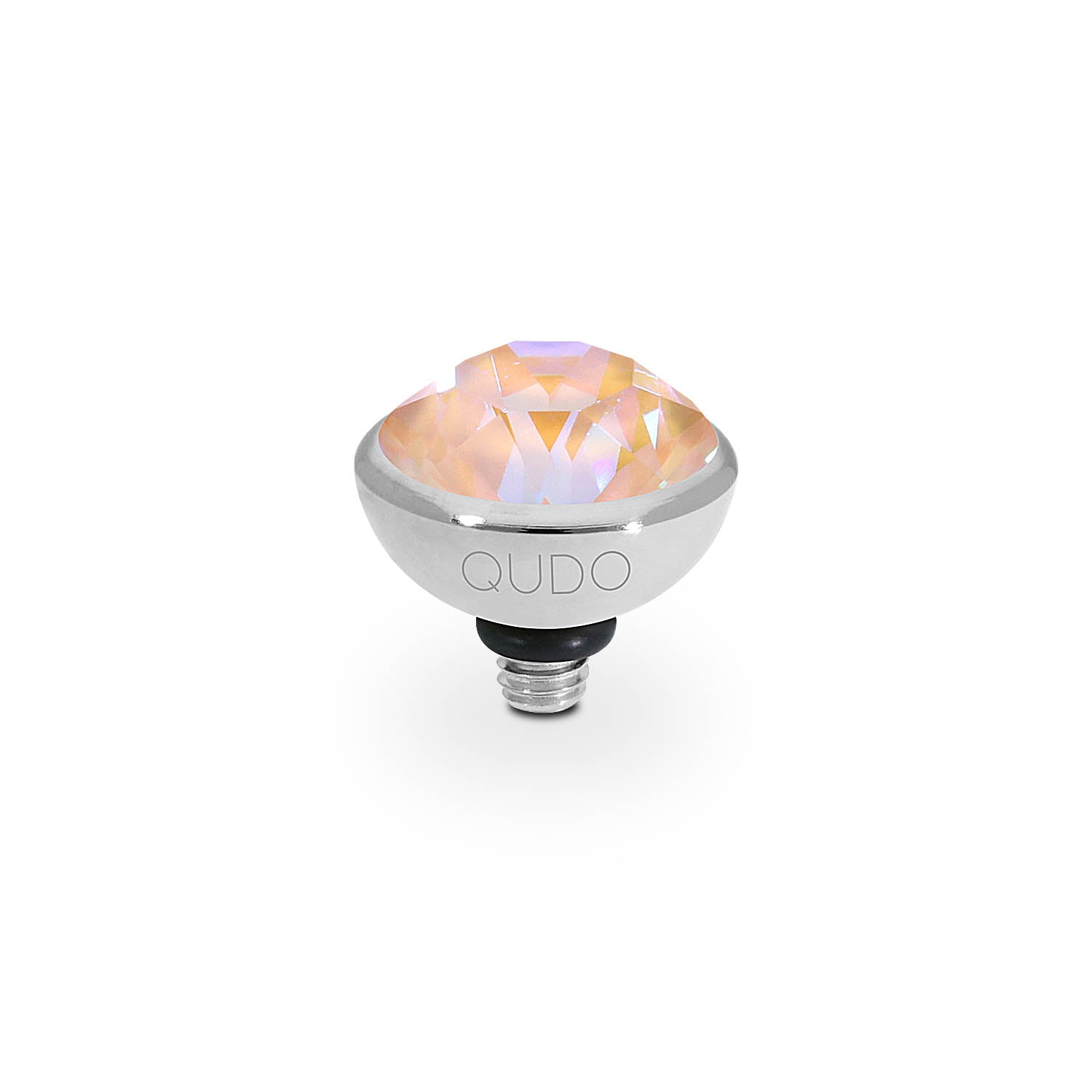 Bottone Top 0.4" - Silver dusty pink delite