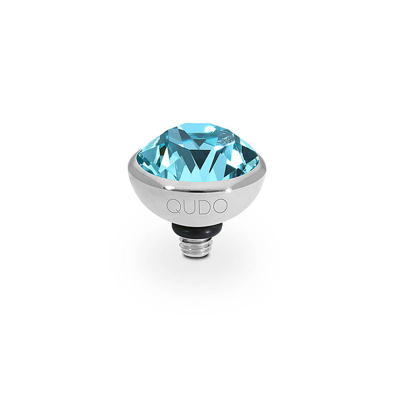Bottone Top 0.4" - Silver Light Turquoise