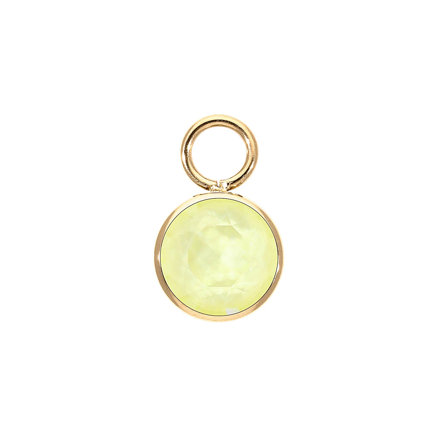 Bottone Charm 0.4" - Gold crystal soft yellow ignite