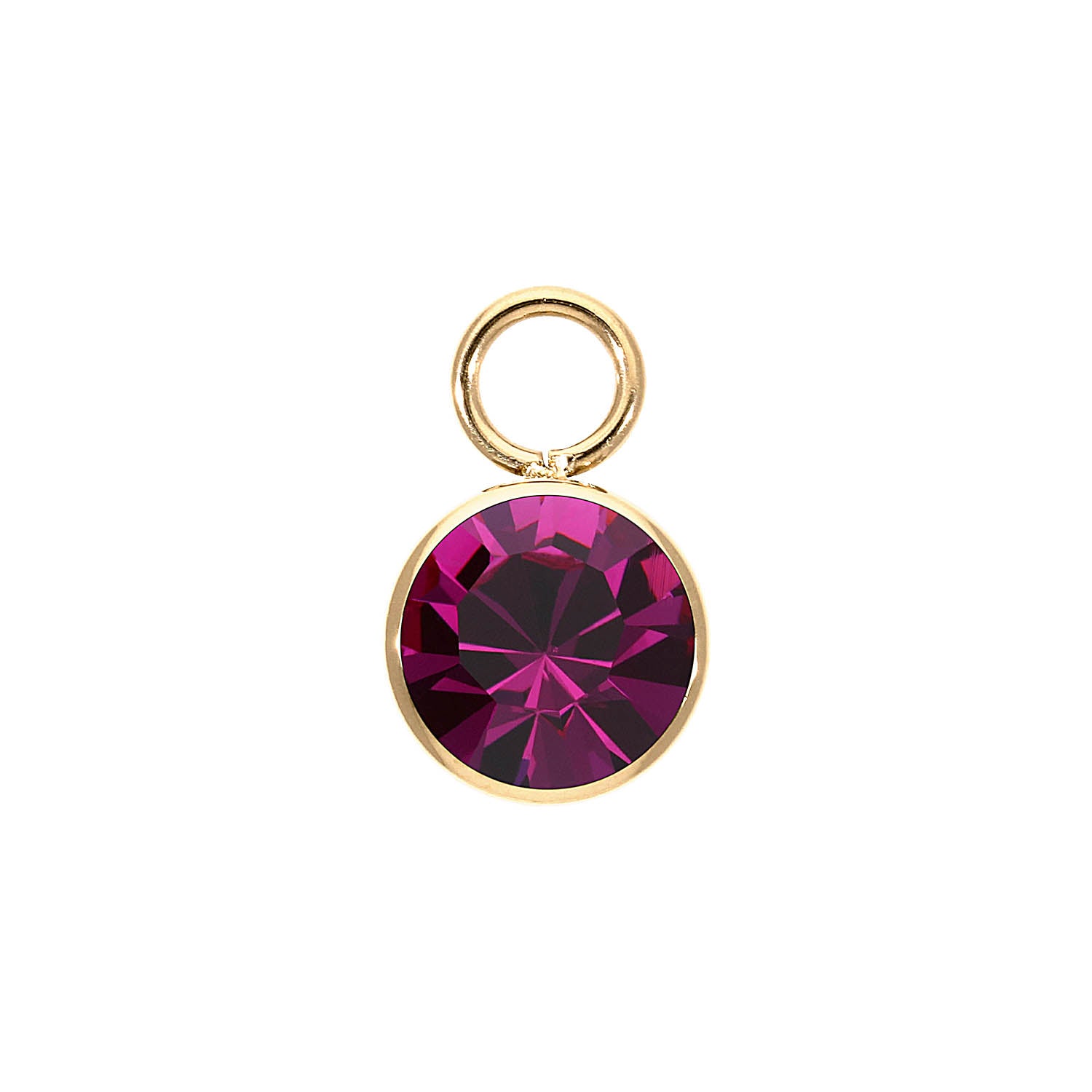Bottone Charm 0.4" - Gold fuchsia