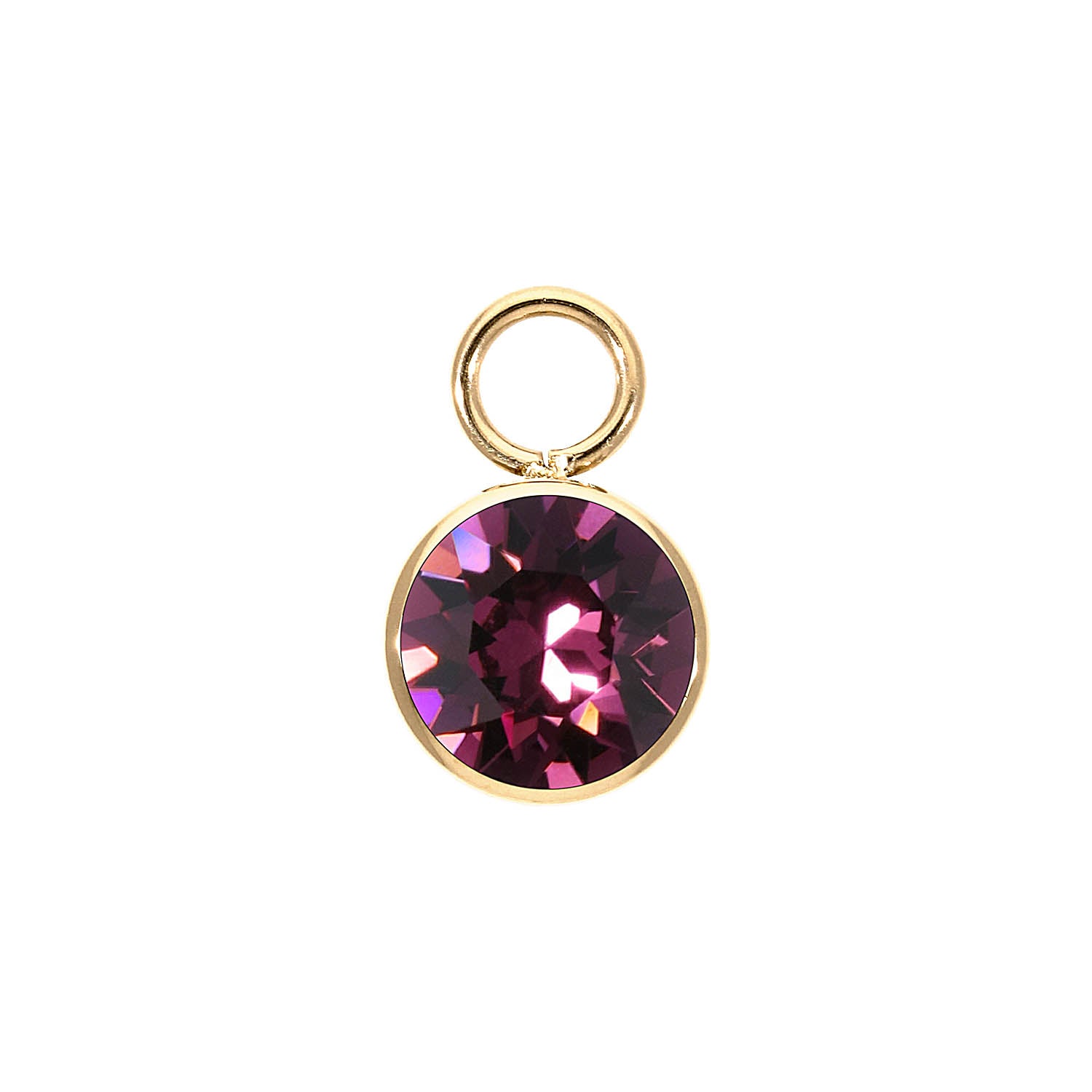 Bottone Charm 0.4" - Gold amethyst