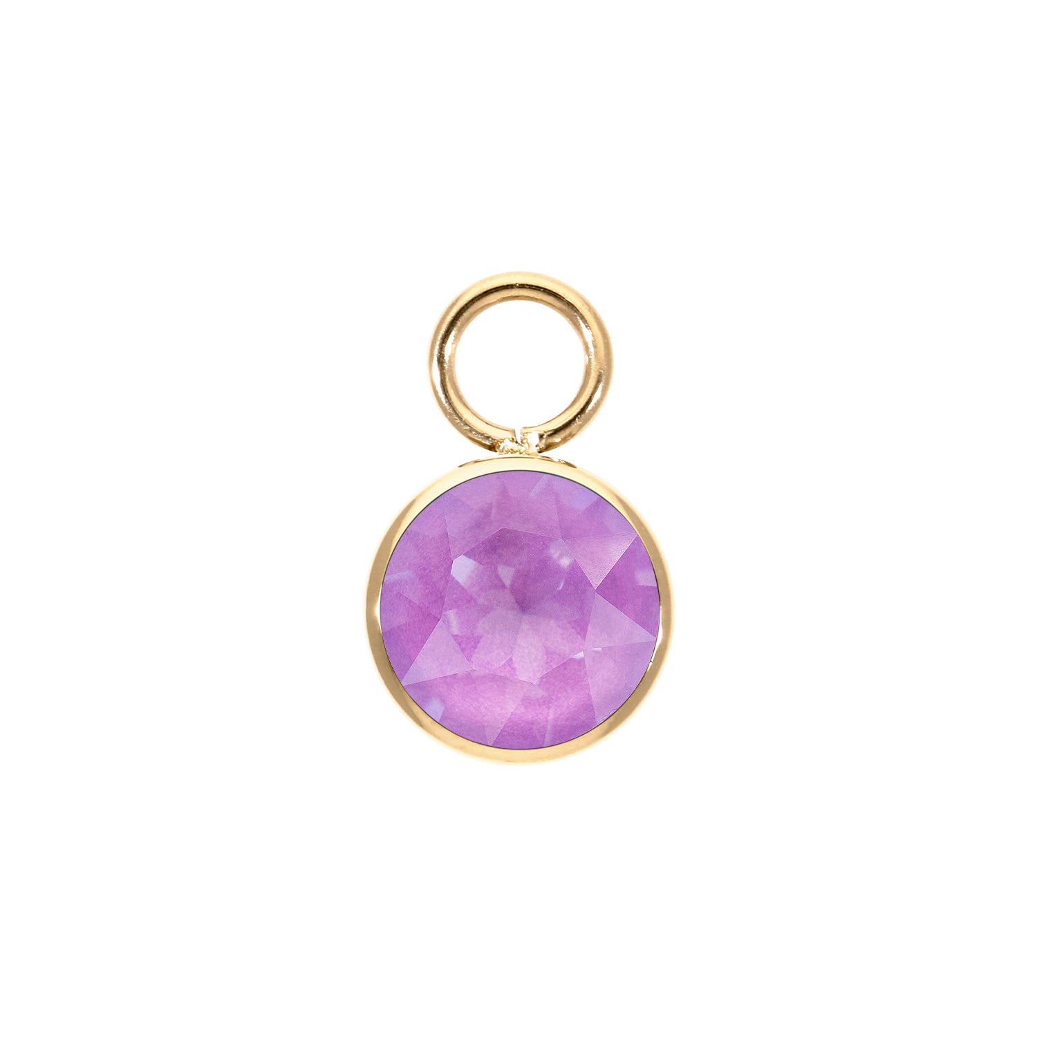 Bottone Charm 0.4" - Gold Crystal Electric Violet Ignite