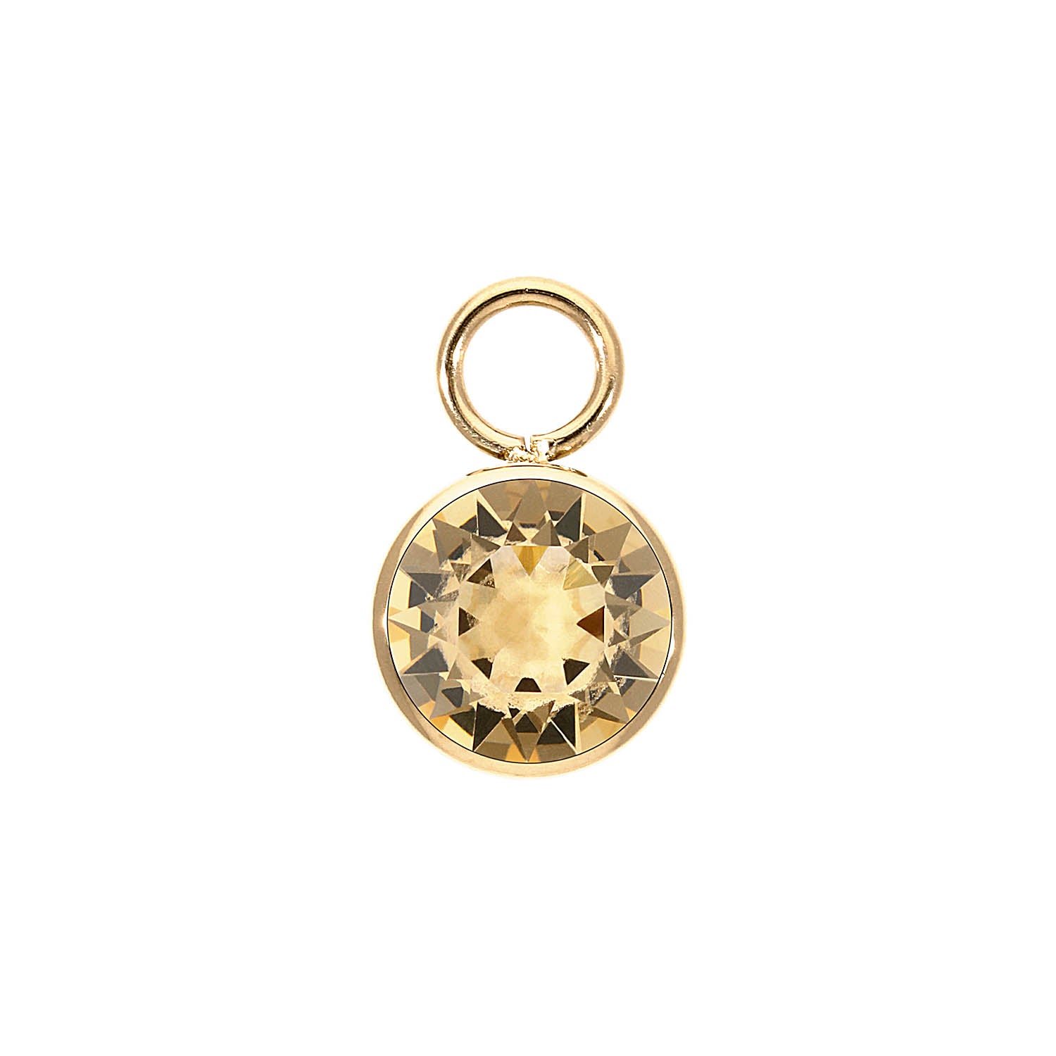 Bottone Charm 0.4" - Gold light colorado topaz ignite