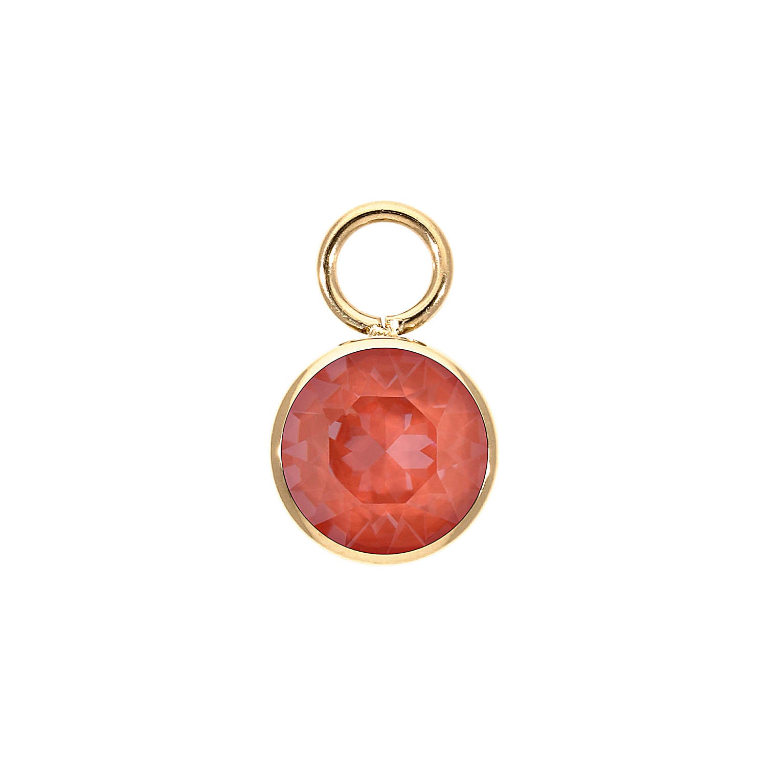 Bottone Charm 0.4" - Gold crystal maroon ignite