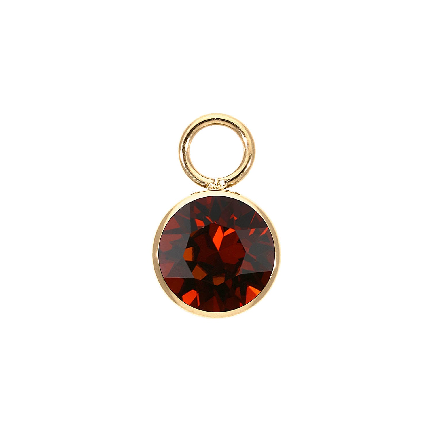 Bottone Charm 0.4" - Gold smoked amber