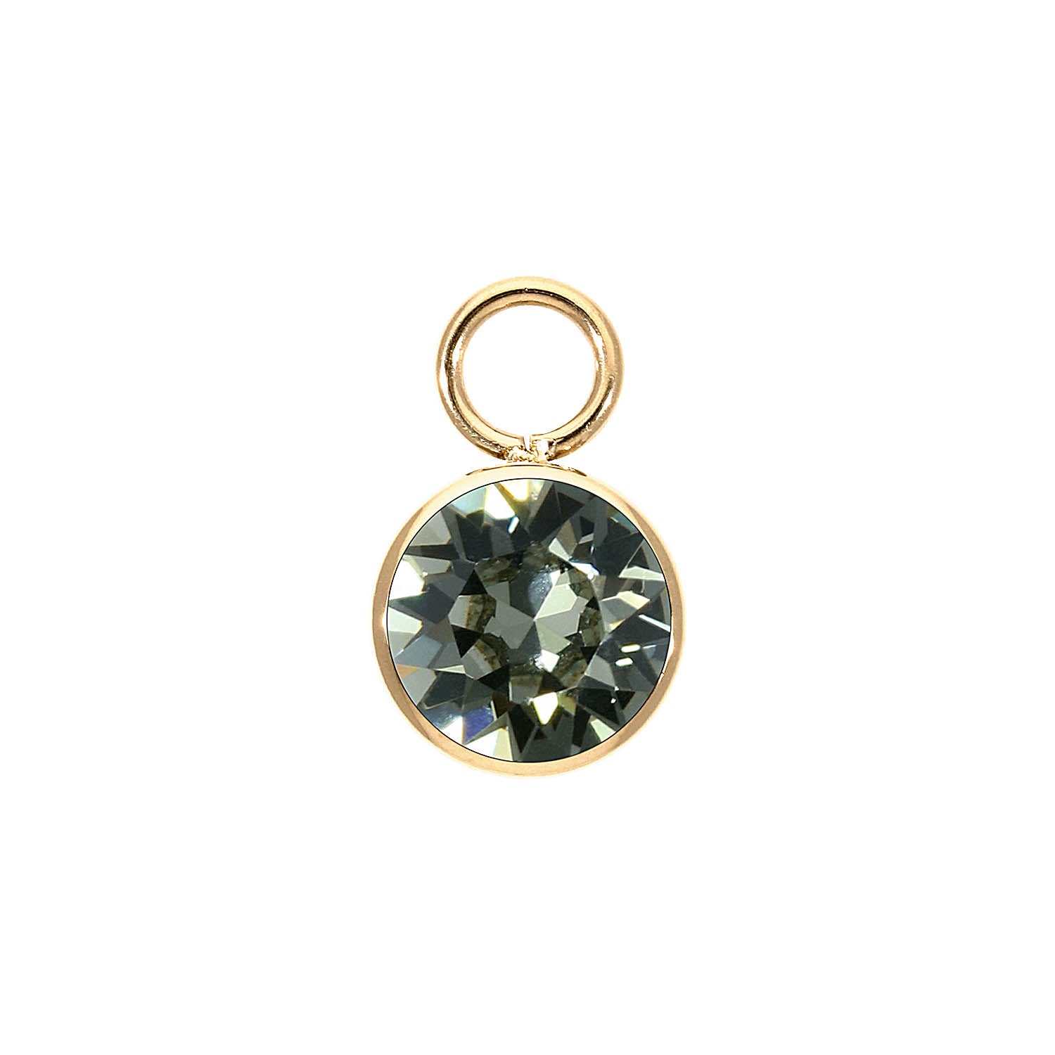 Bottone Charm 0.4" - Gold black diamond