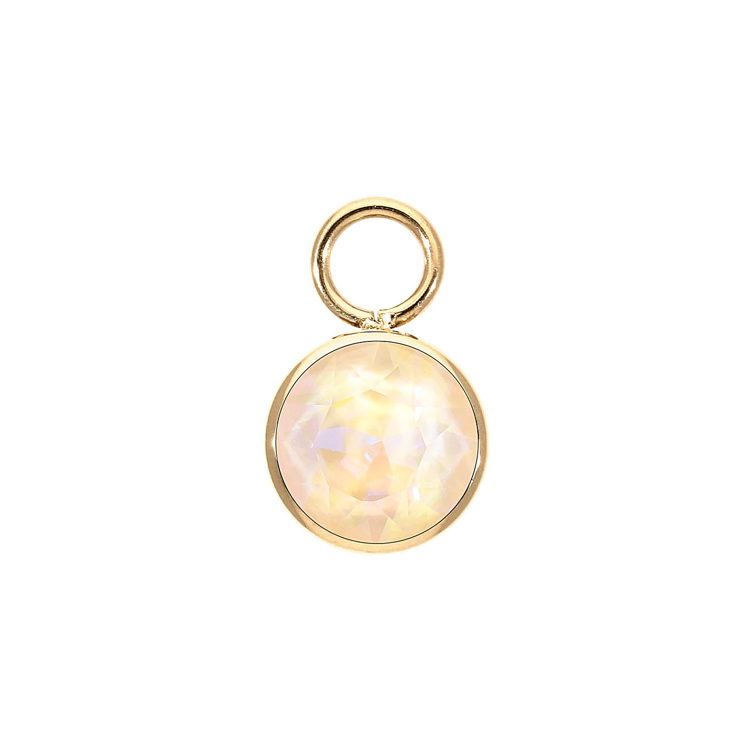 Bottone Charm 0.4" - Gold ivory cream delite