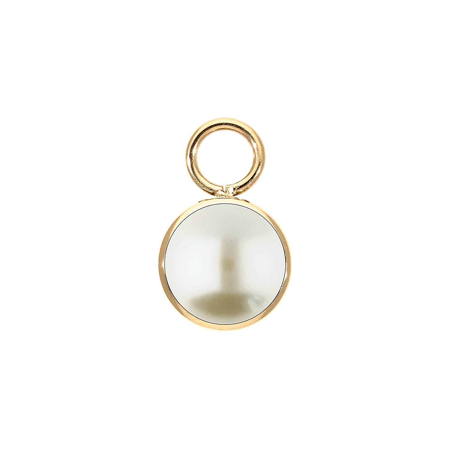 Bottone Charm 0.4" - Gold cream pearl