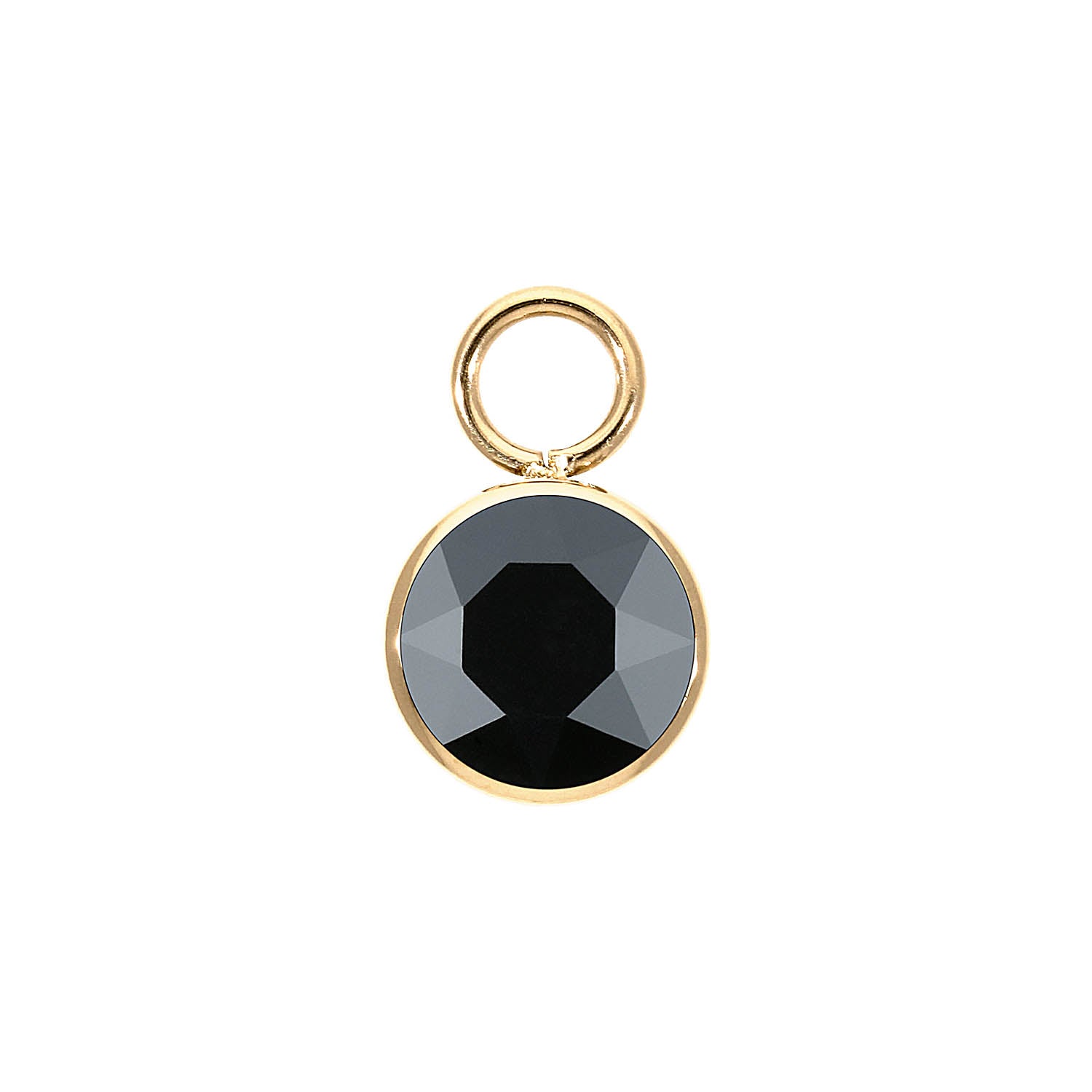 Bottone Charm 0.4" - Gold jet hematite
