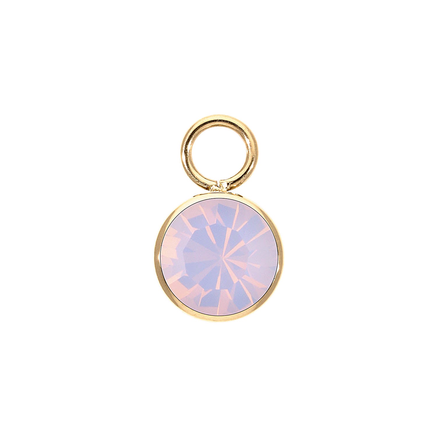 Bottone Charm 0.4" - Gold rose opal