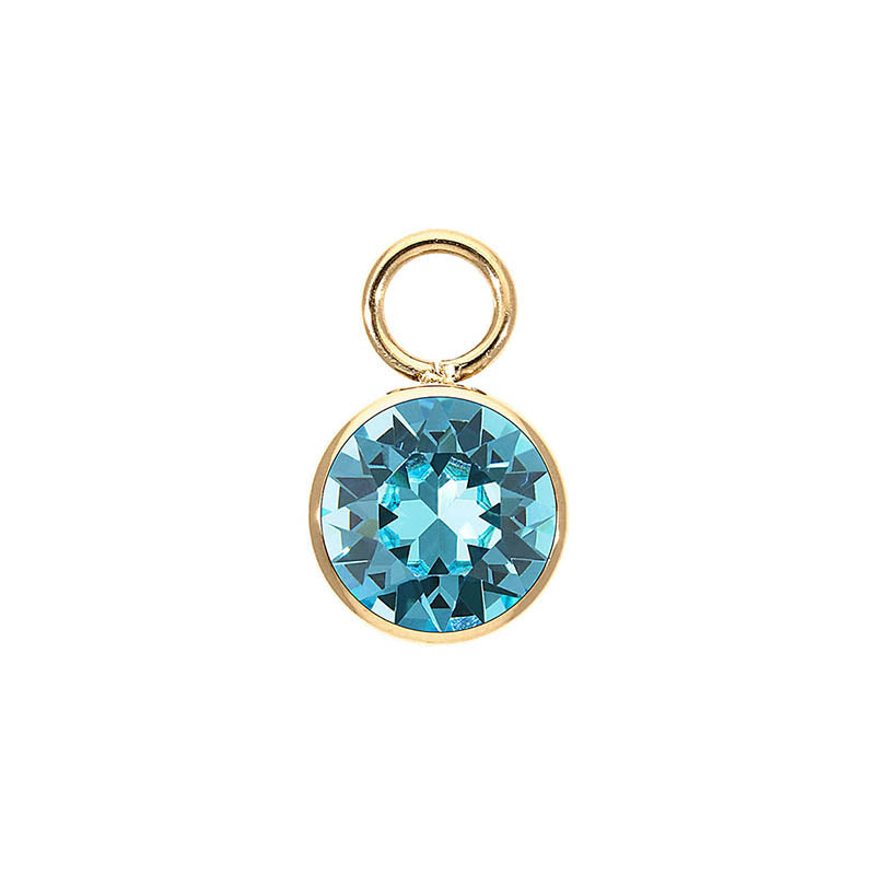 Bottone Charm 0.4" - Gold Light Turquoise