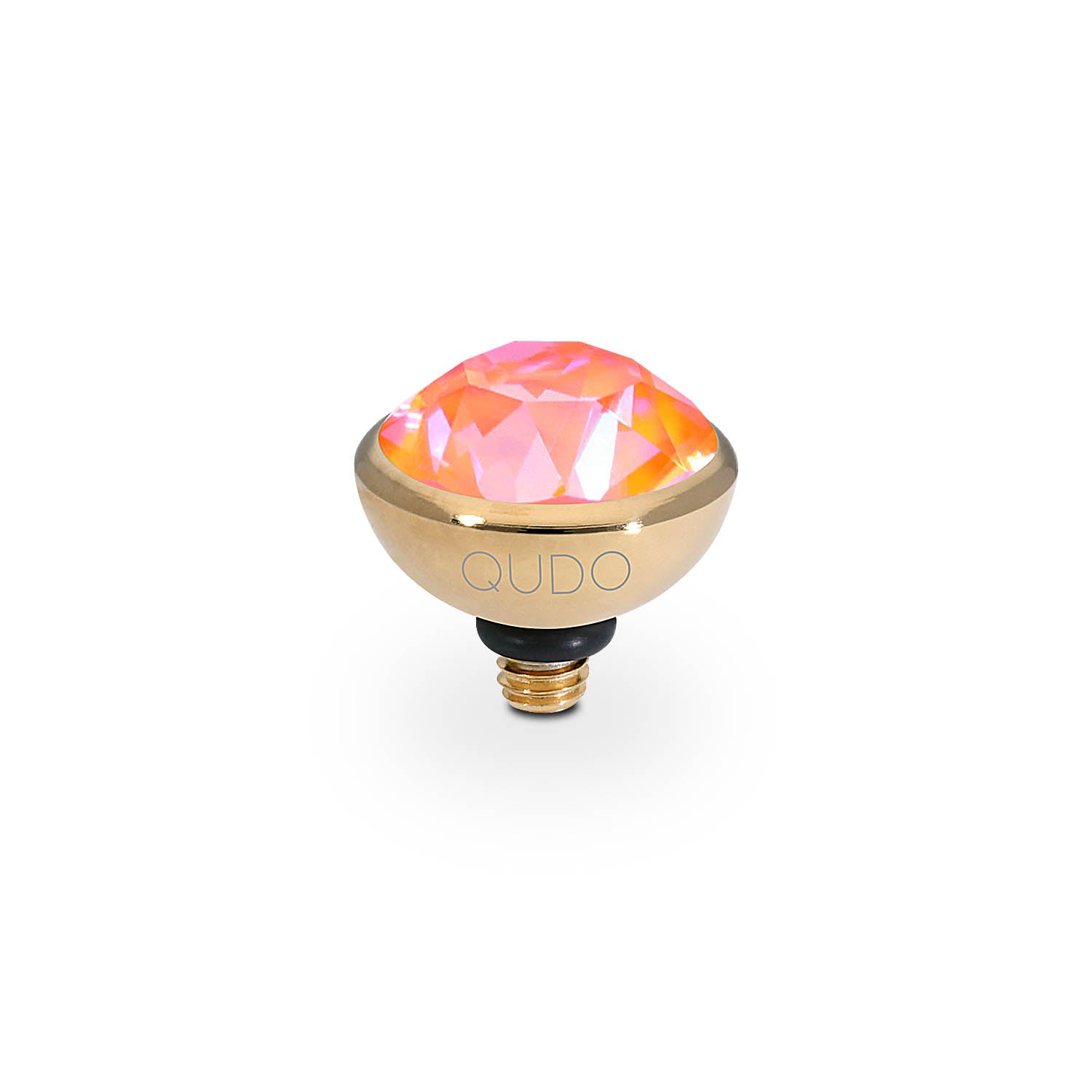 Bottone Top 0.4" - Gold crystal orange glow delite