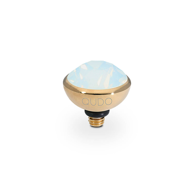 Bottone Top 0.4" - Gold white opal