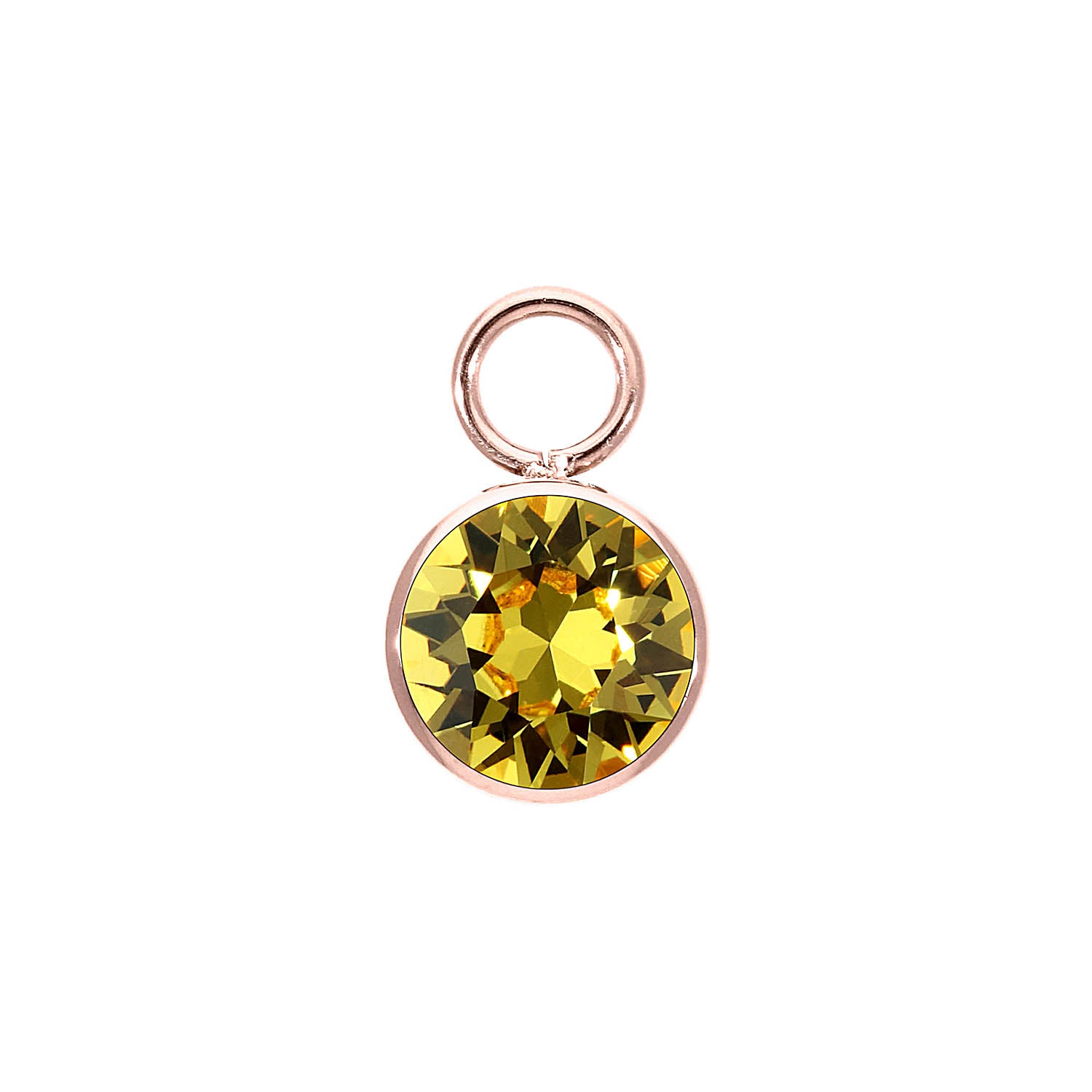 Bottone Charm 0.4" - Rose Gold light topaz