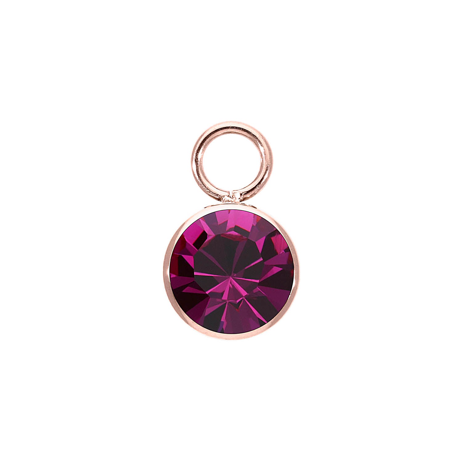 Bottone Charm 0.4" - Rose Gold fuchsia