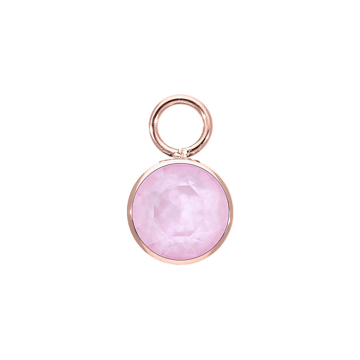Bottone Charm 0.4" - Rose Gold crystal soft rose ignite