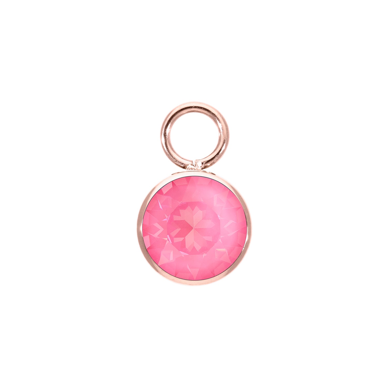 Bottone Charm 0.4" - Rose Gold Crystal Dahlia Ignite