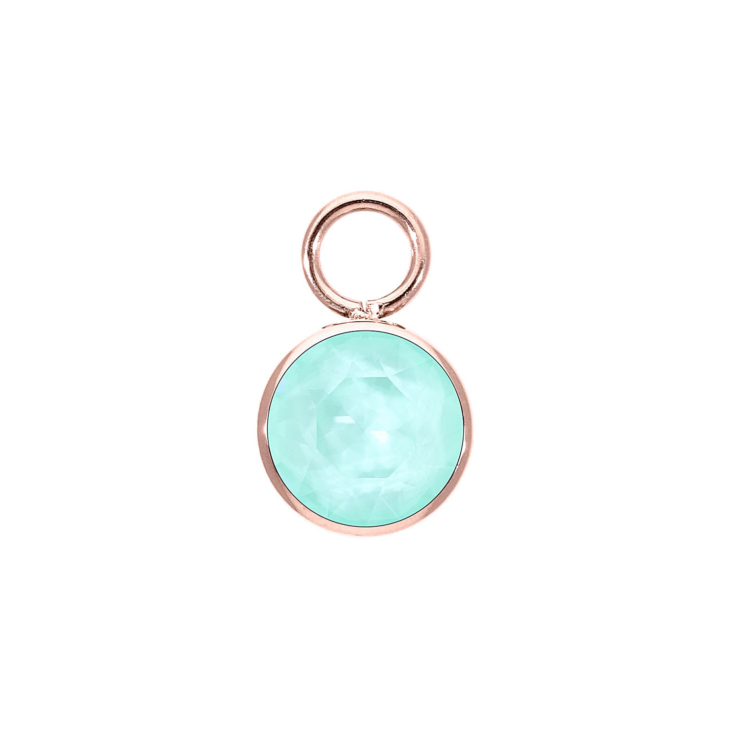 Bottone Charm 0.4" - Rose Gold crystal soft mint ignite