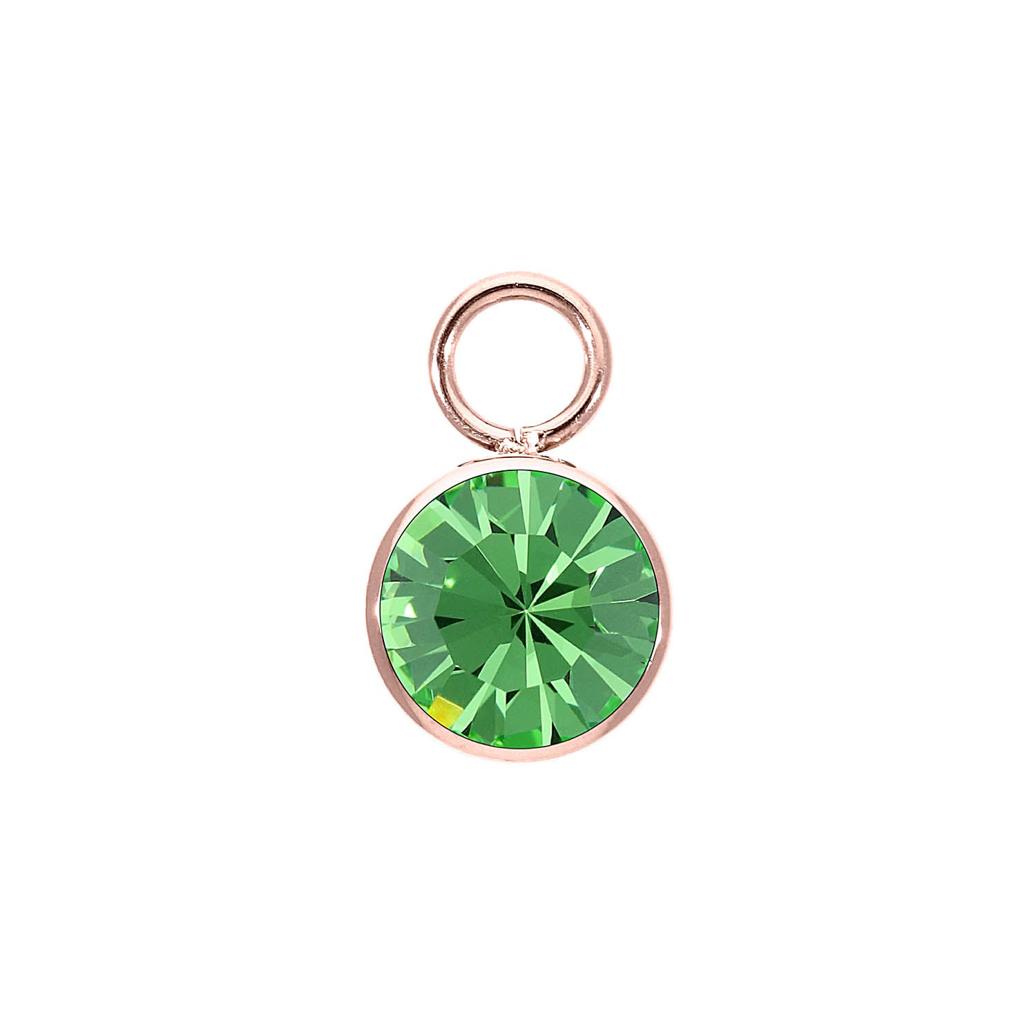 Bottone Charm 0.4" - Rose Gold peridot