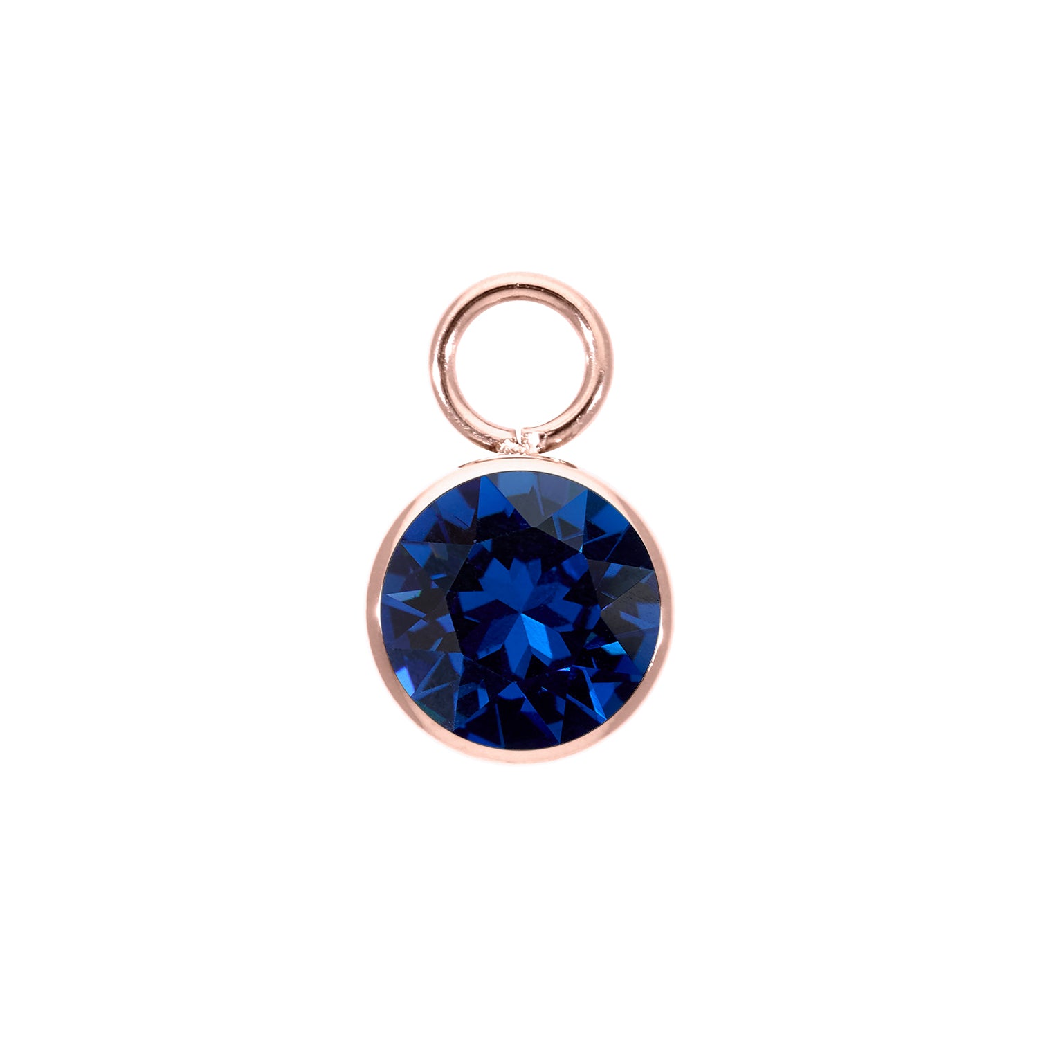 Bottone Charm 0.4" - Rose Gold ReCreated Dark Sapphire