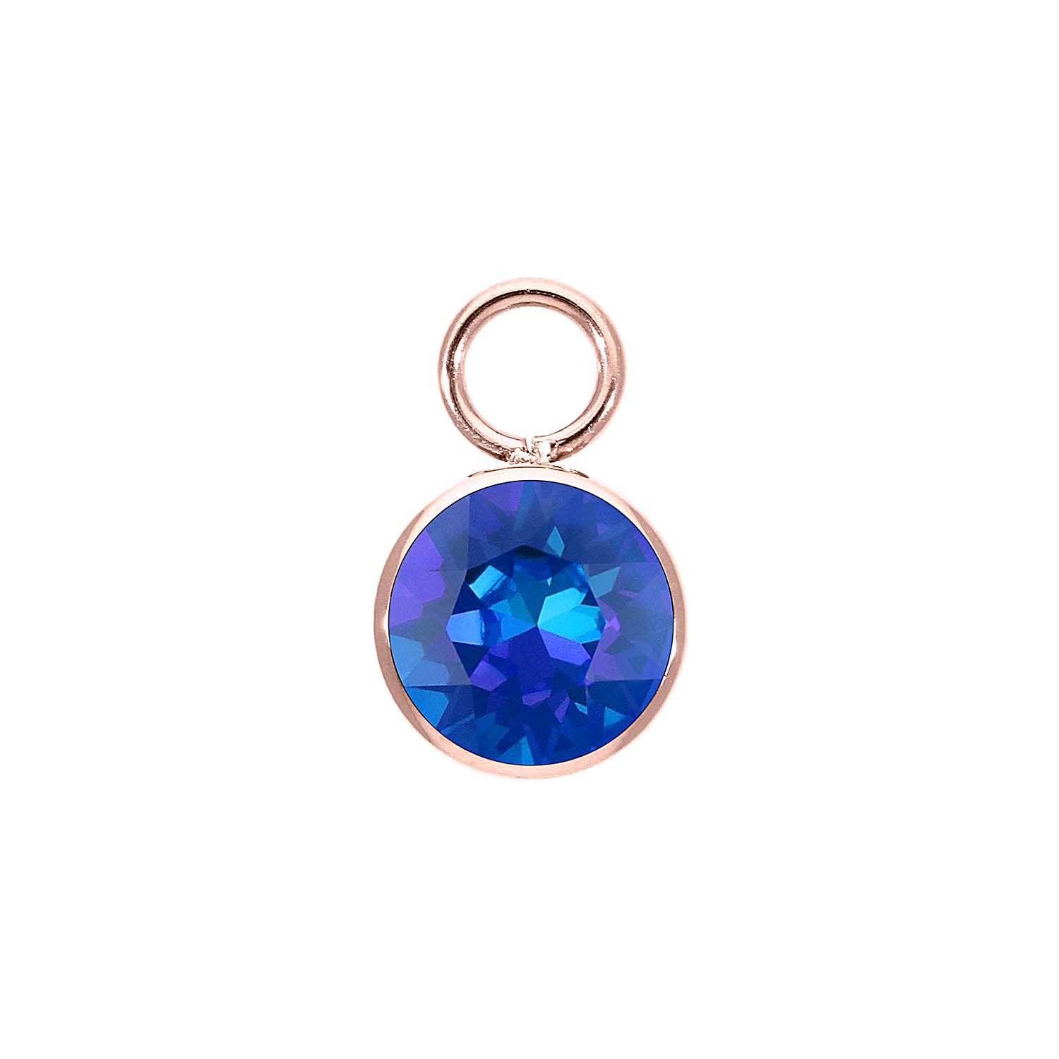 Bottone Charm 0.4" - Rose Gold royal blue delite