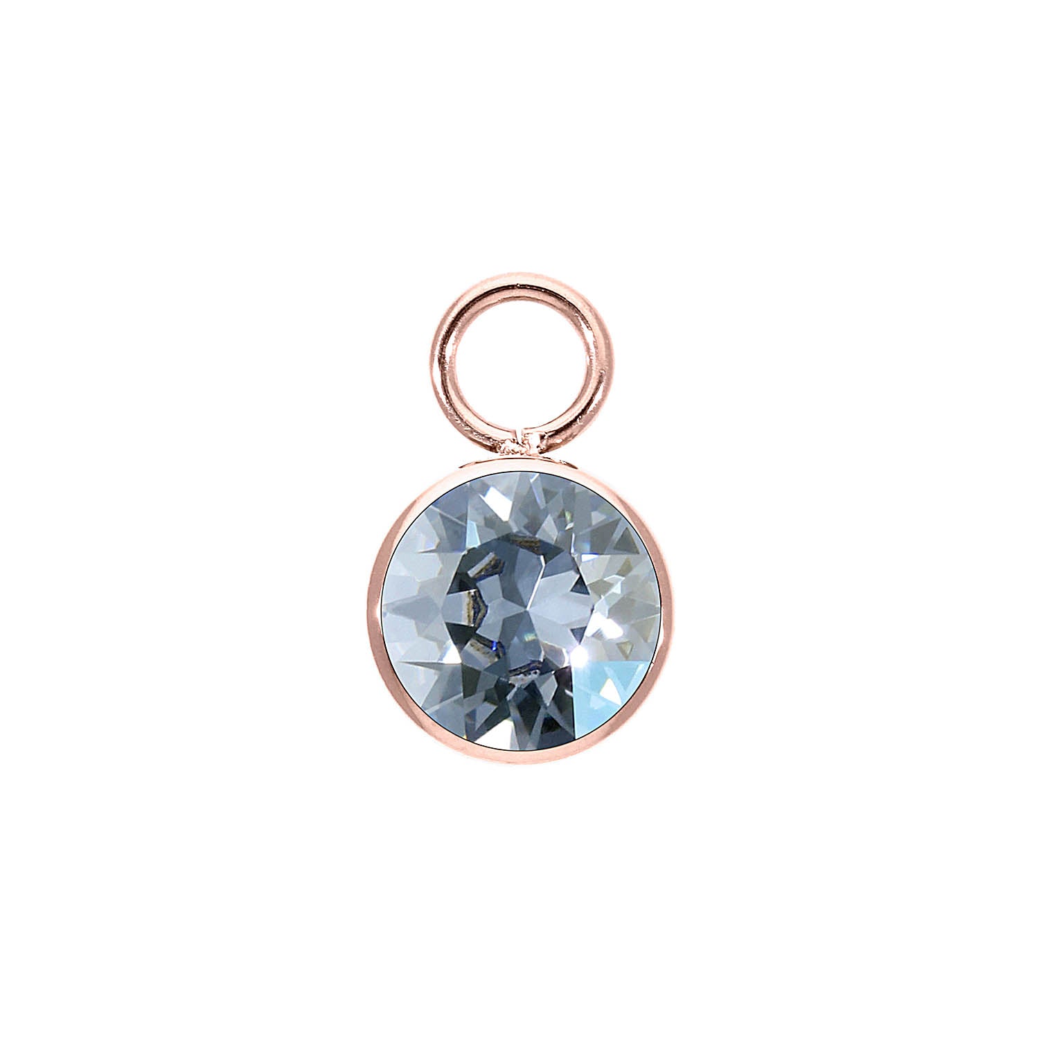 Bottone Charm 0.4" - Rose Gold blue shade