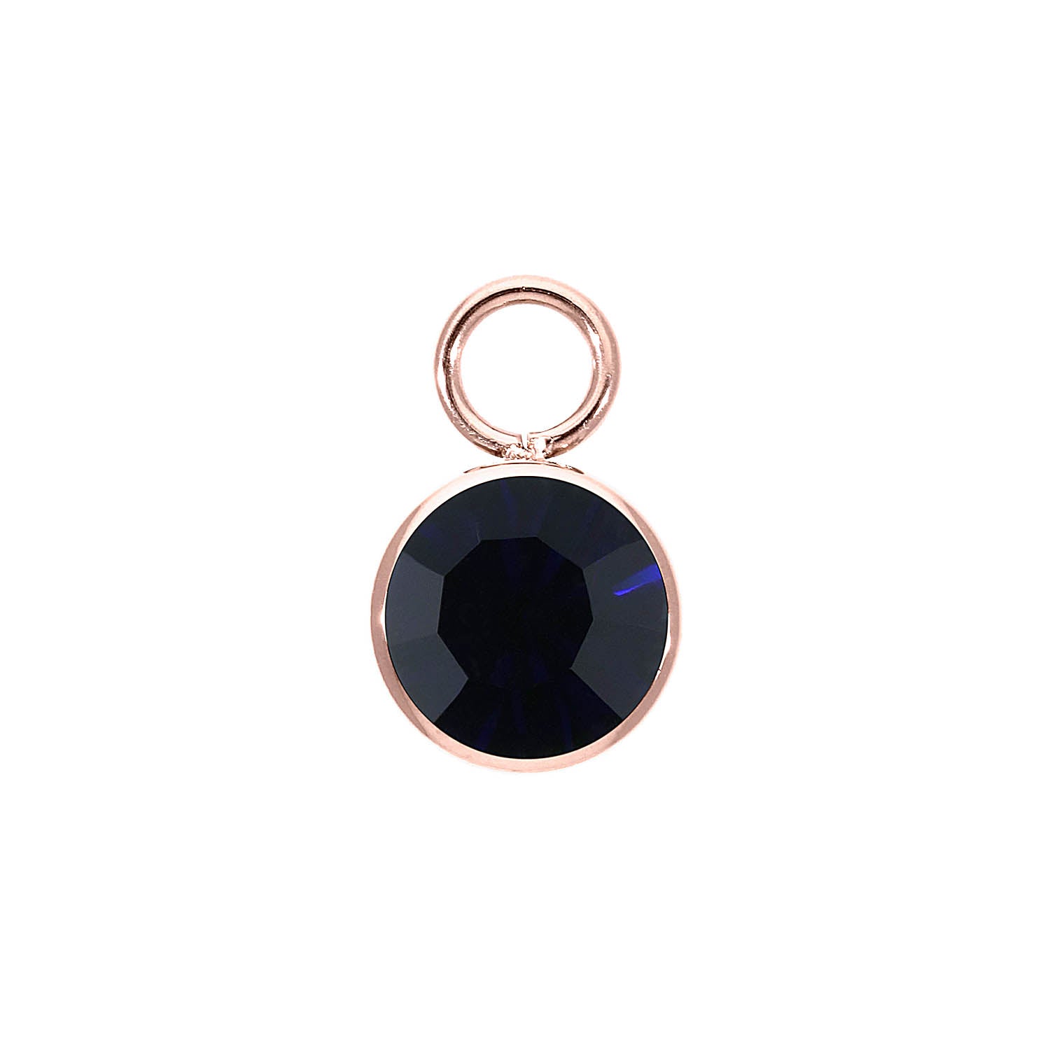 Bottone Charm 0.4" - Rose Gold Dark Indigo
