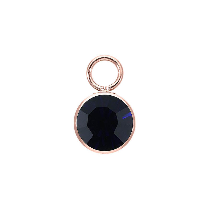 Bottone Charm 0.4" - Rose Gold Dark Indigo
