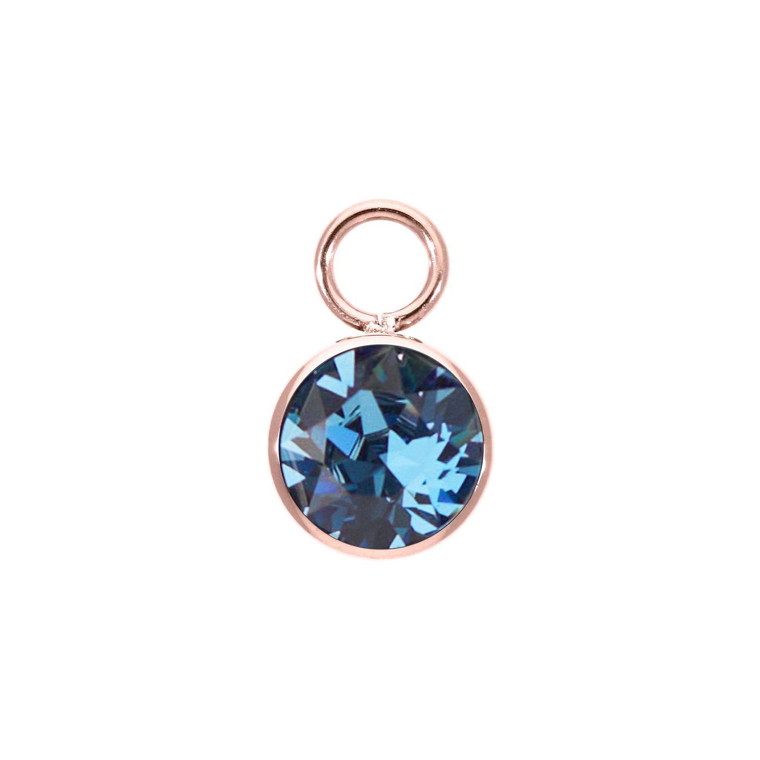 Bottone Charm 0.4" - Rose Gold Denim Blue