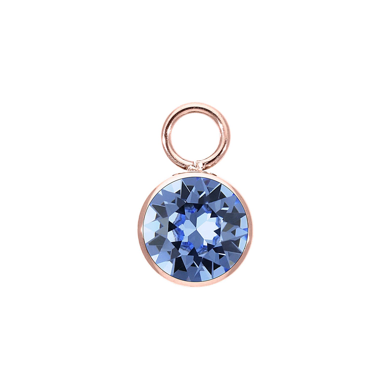 Bottone Charm 0.4" - Rose Gold light sapphire