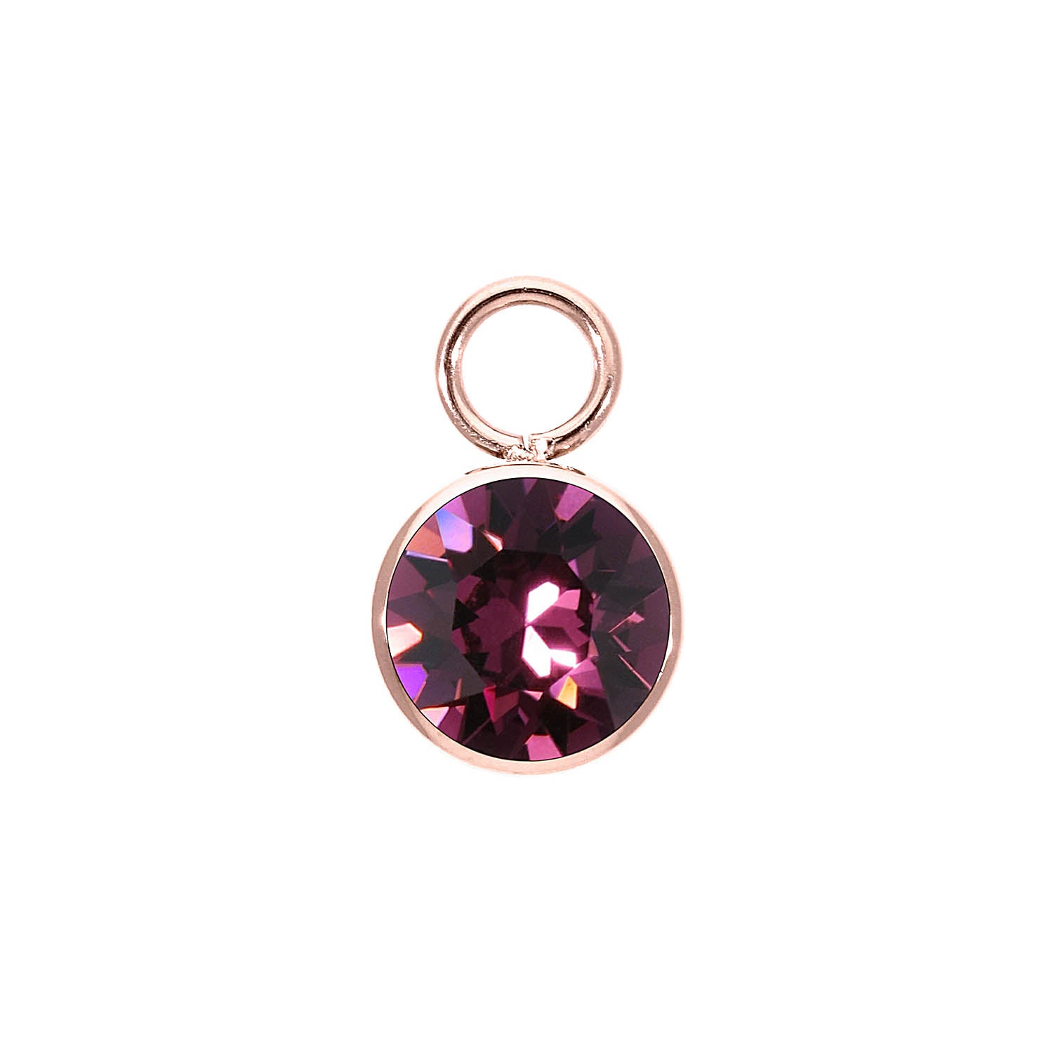 Bottone Charm 0.4" - Rose Gold amethyst