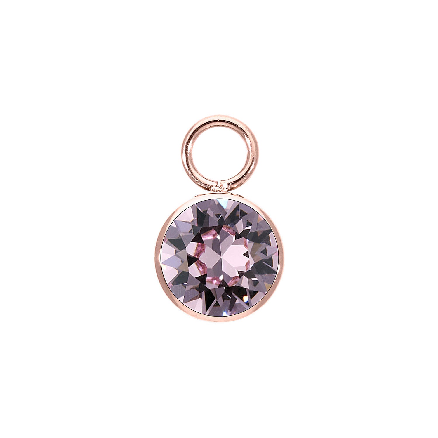 Bottone Charm 0.4" - Rose Gold light amethyst