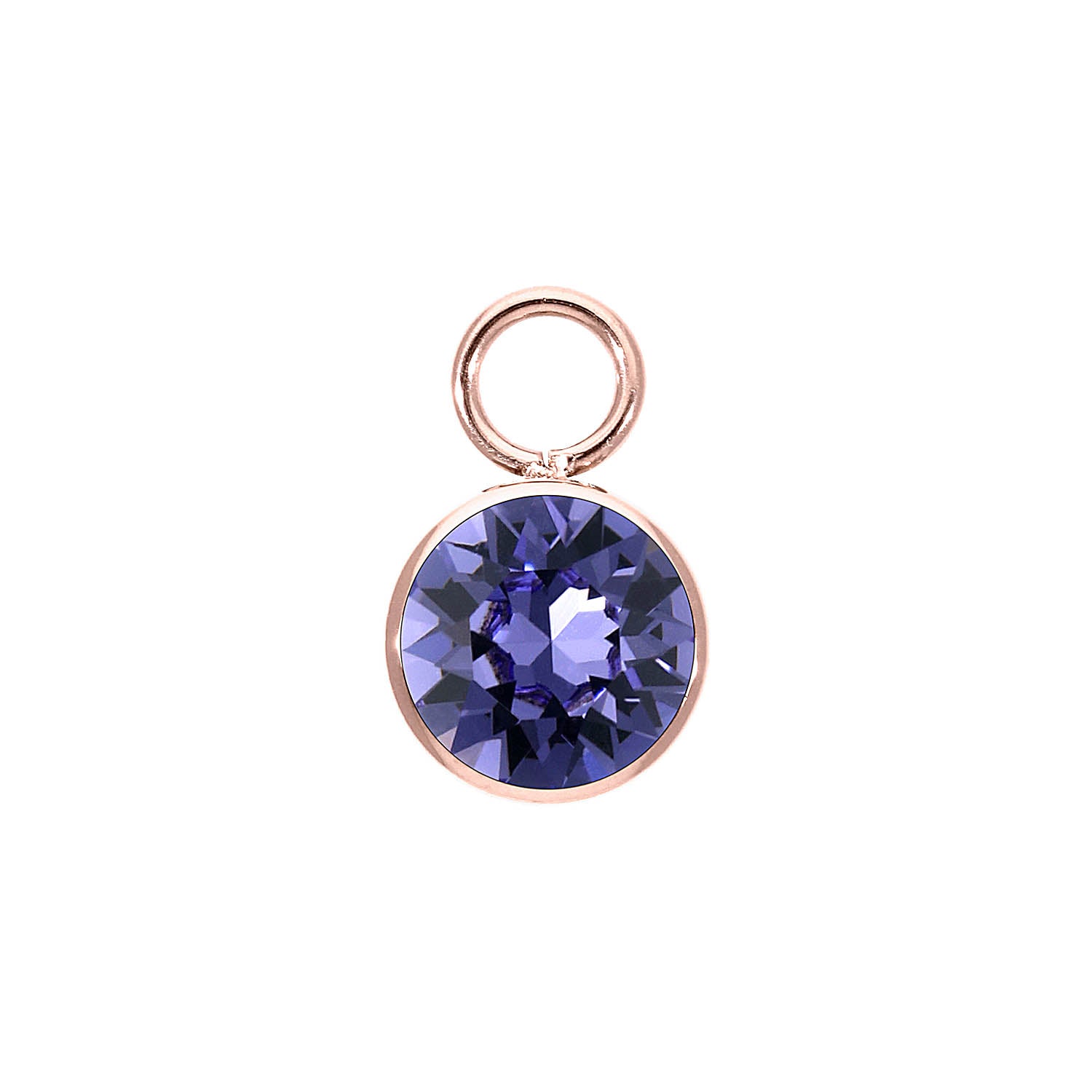Bottone Charm 0.4" - Rose Gold tanzanite