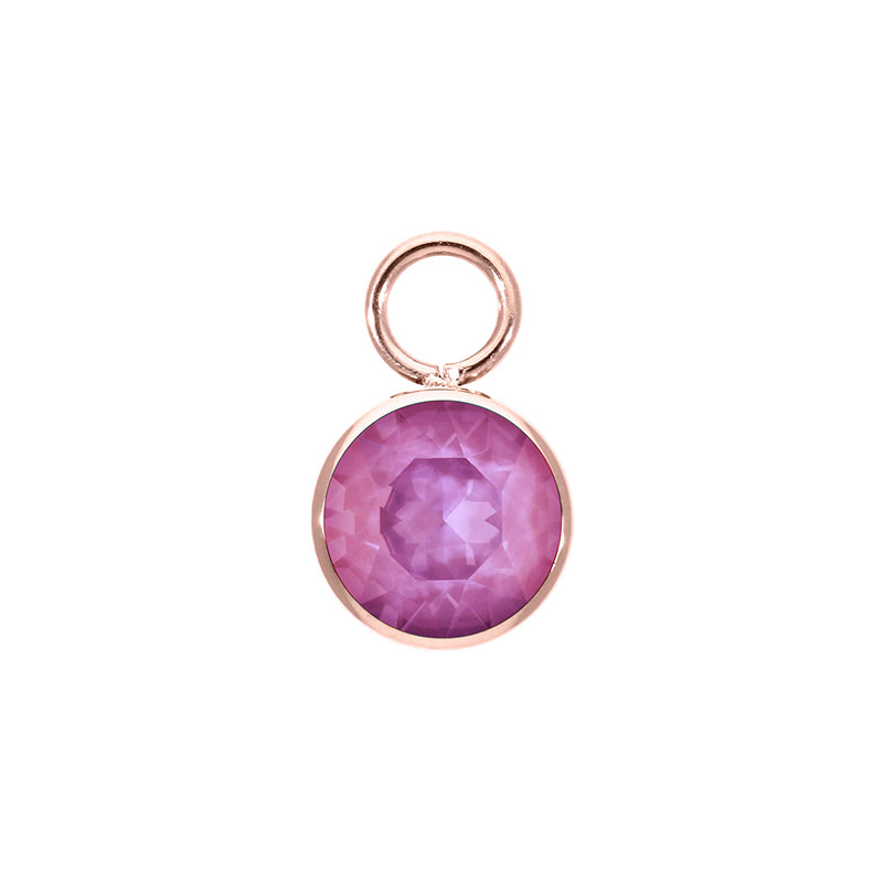 Bottone Charm 0.4" - Rose Gold Crystal Orchid Ignite