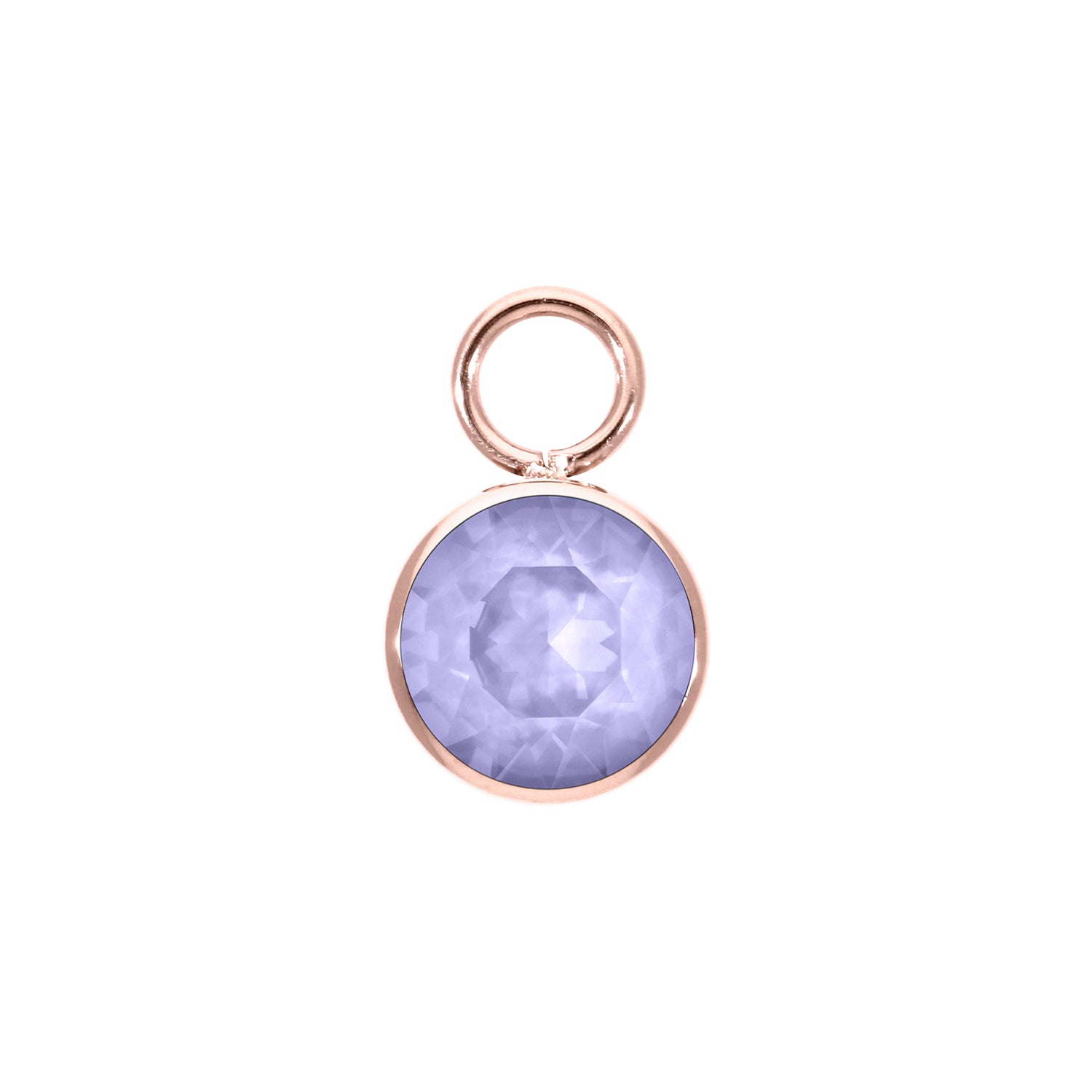 Bottone Charm 0.4" - Rose Gold Crystal Purple Ignite