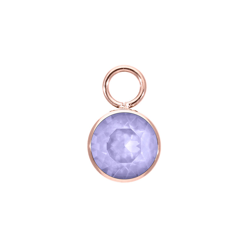 Bottone Charm 0.4" - Rose Gold Crystal Purple Ignite