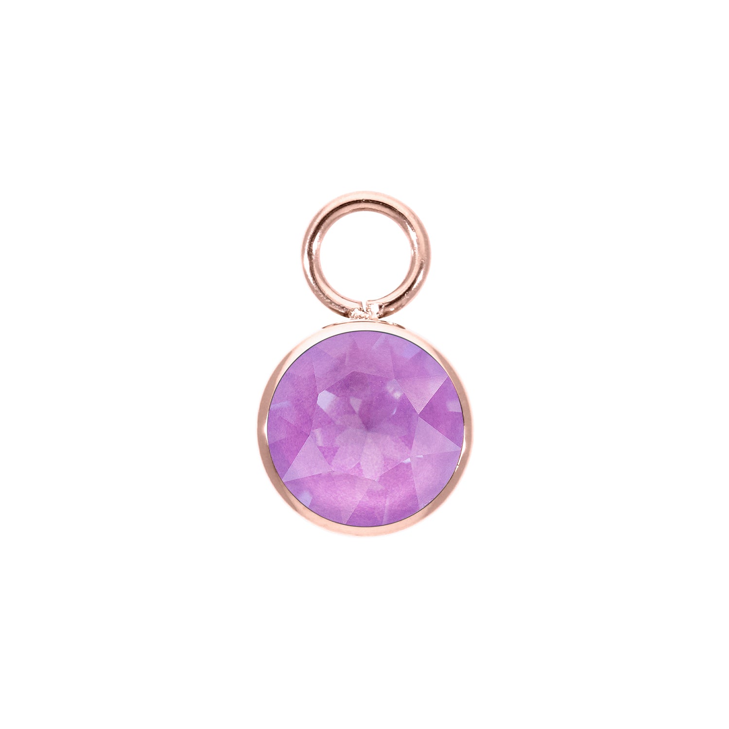Bottone Charm 0.4" - Rose Gold Crystal Electric Violet Ignite
