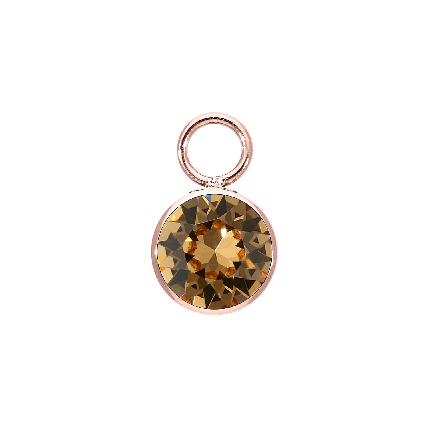 Bottone Charm 0.4" - Rose Gold light colorado topaz