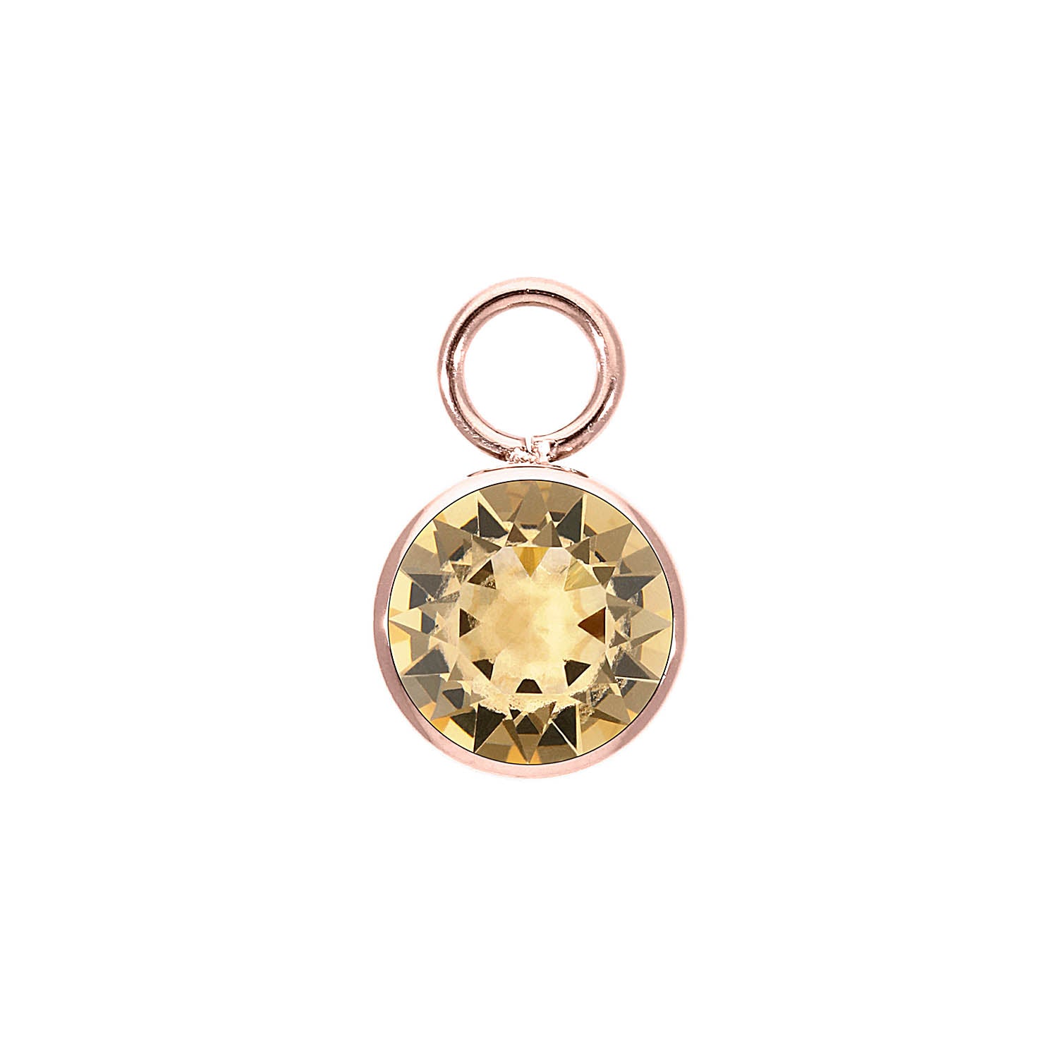 Bottone Charm 0.4" - Rose Gold light colorado topaz ignite