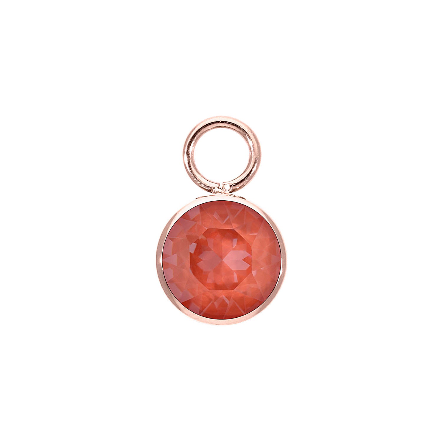 Bottone Charm 0.4" - Rose Gold crystal maroon ignite