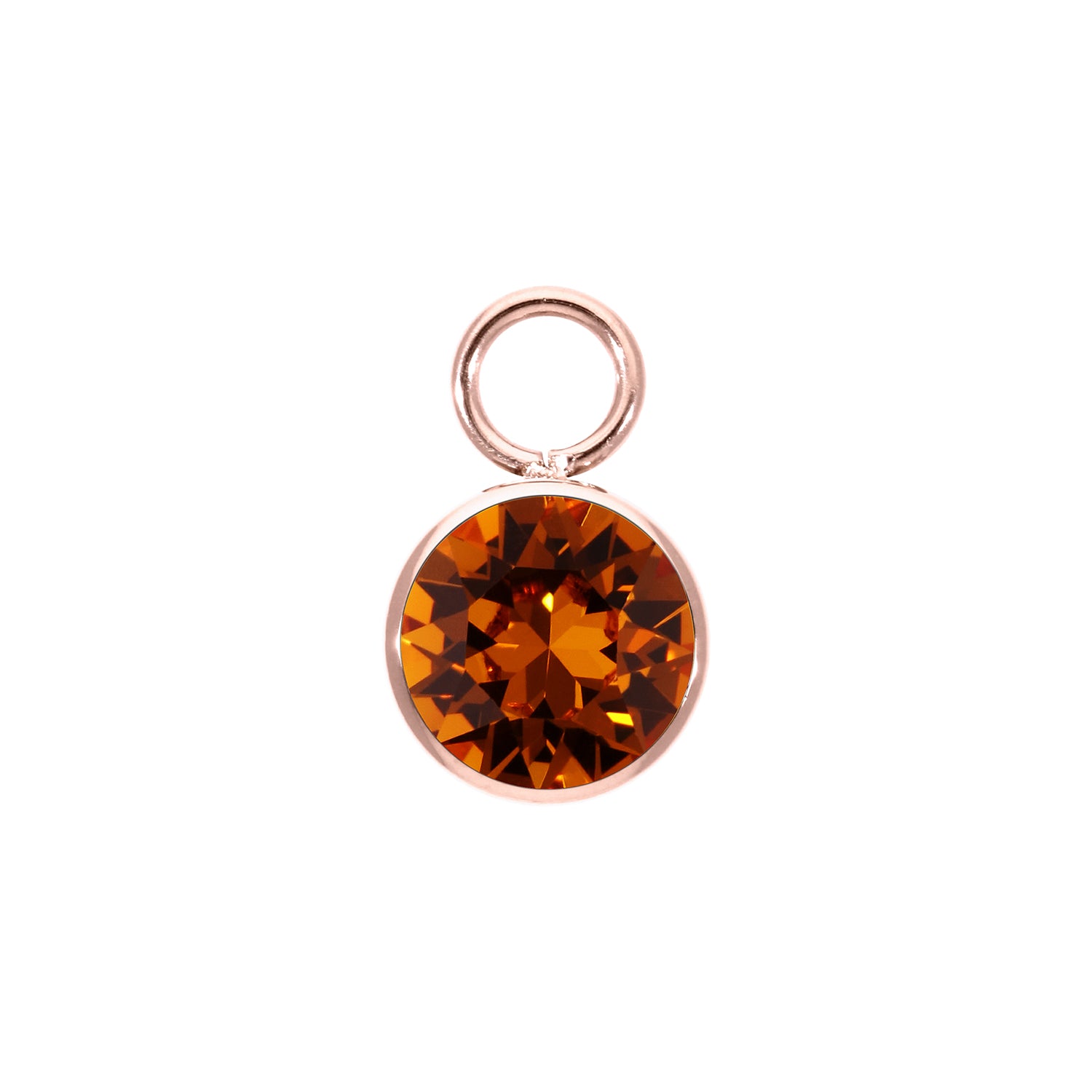 Bottone Charm 0.4" - Rose Gold Smoked Topaz