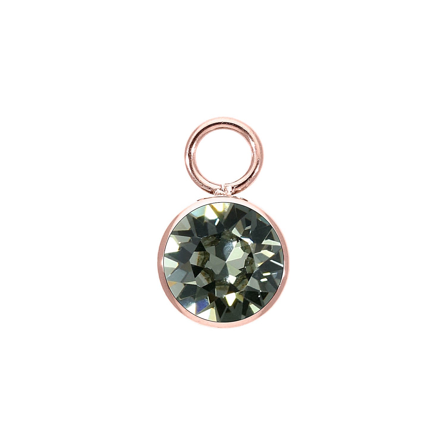 Bottone Charm 0.4" - Rose Gold black diamond
