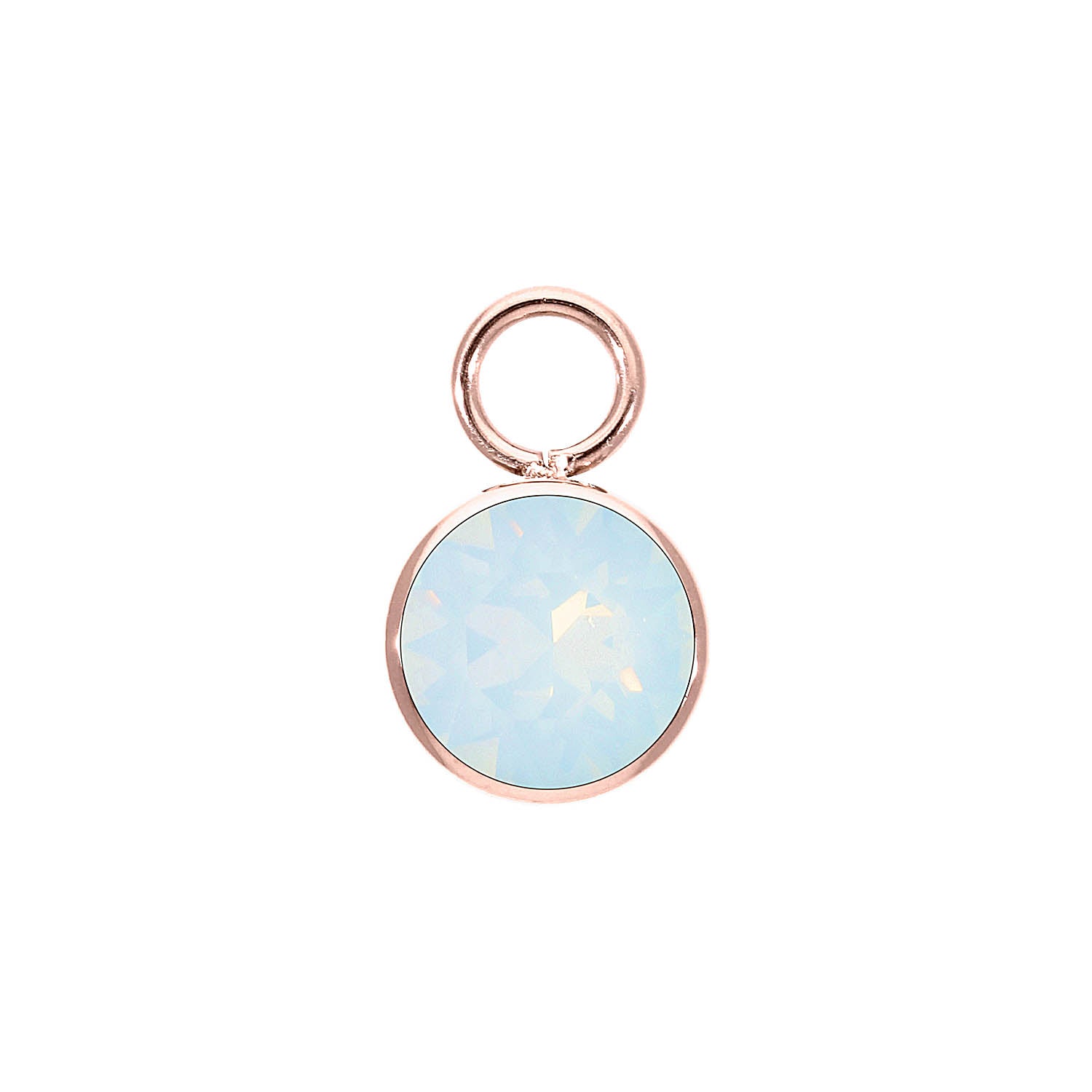 Bottone Charm 0.4" - Rose Gold white opal