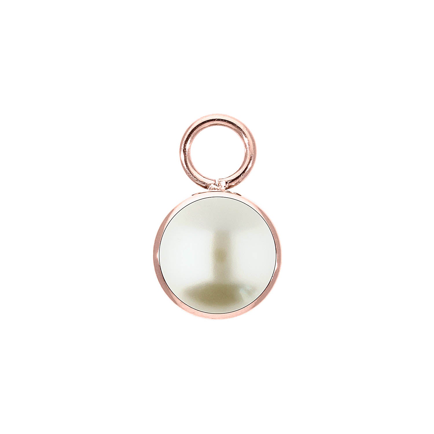 Bottone Charm 0.4" - Rose Gold cream pearl