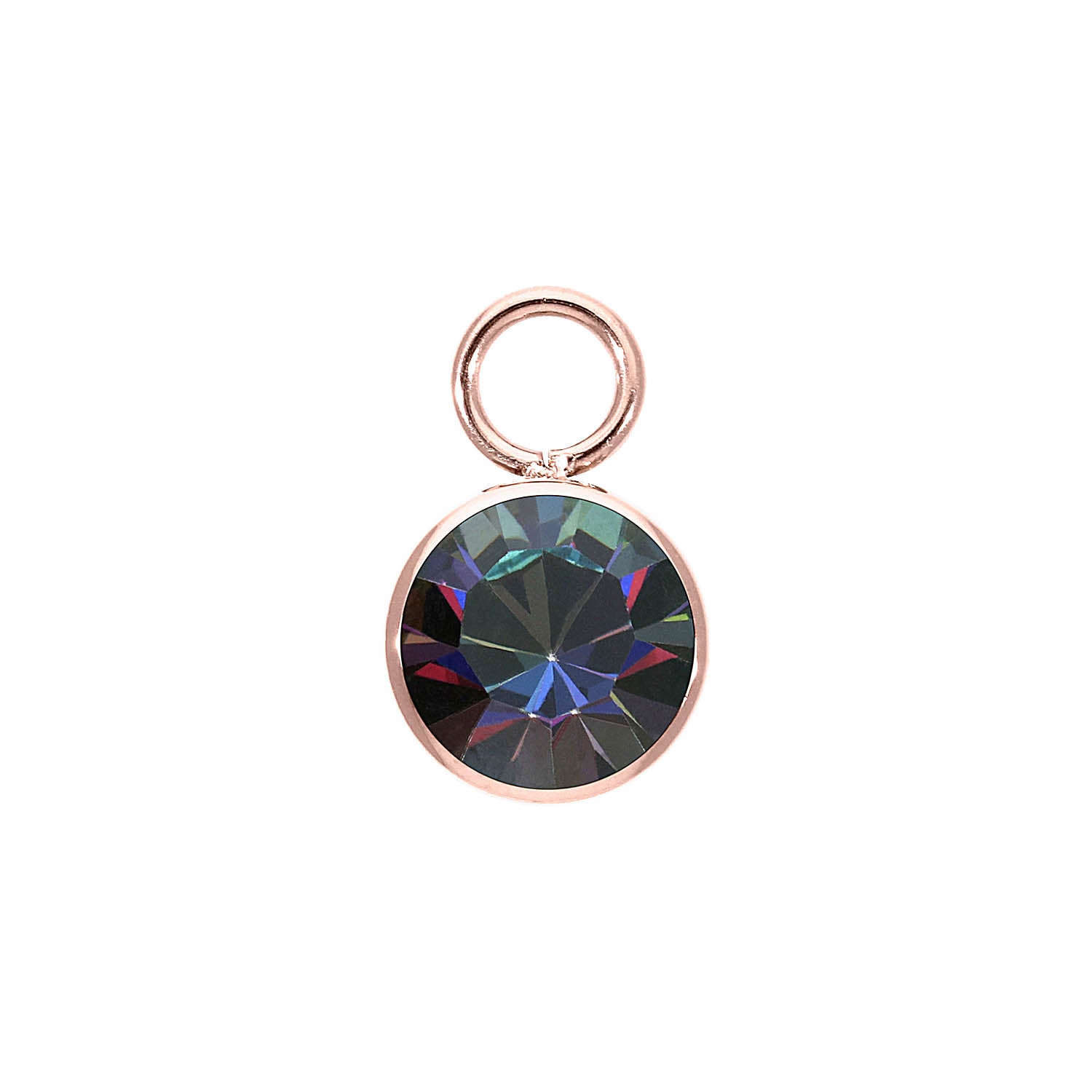 Bottone Charm 0.4" - Rose Gold Crystal Vitrail Medium